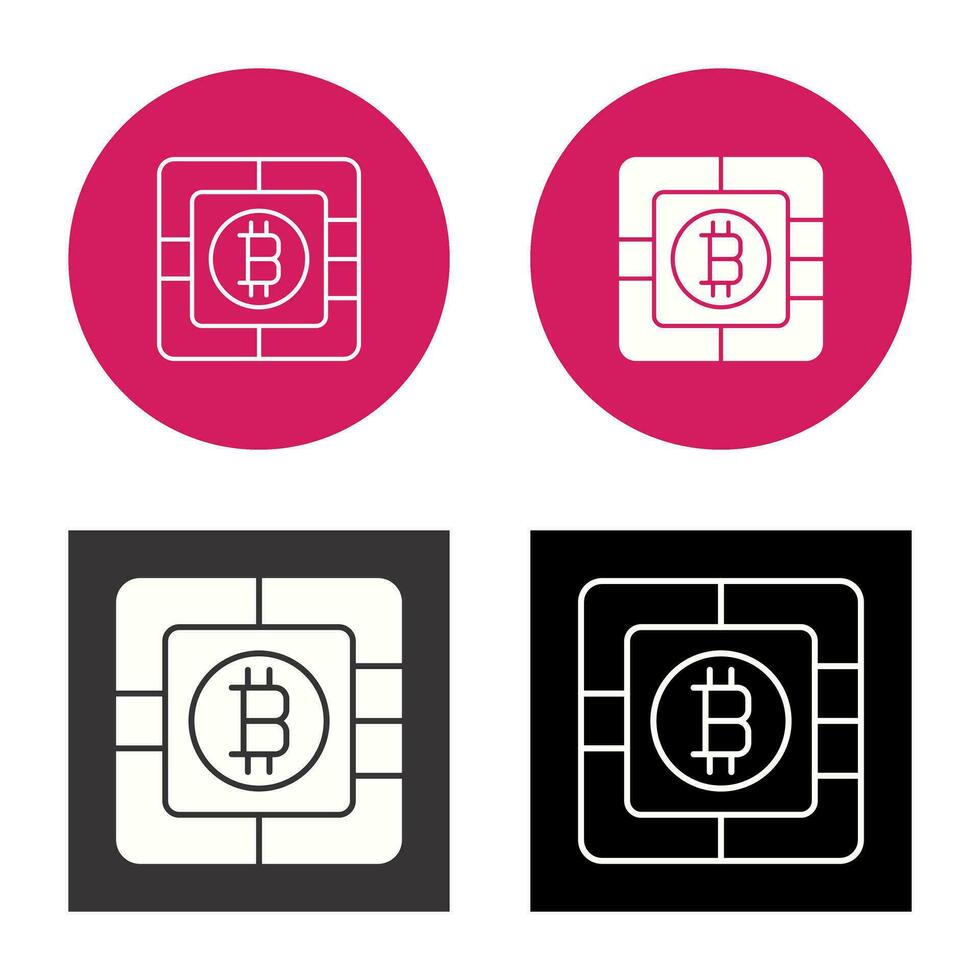 Bitcoin Chip Vector Icon