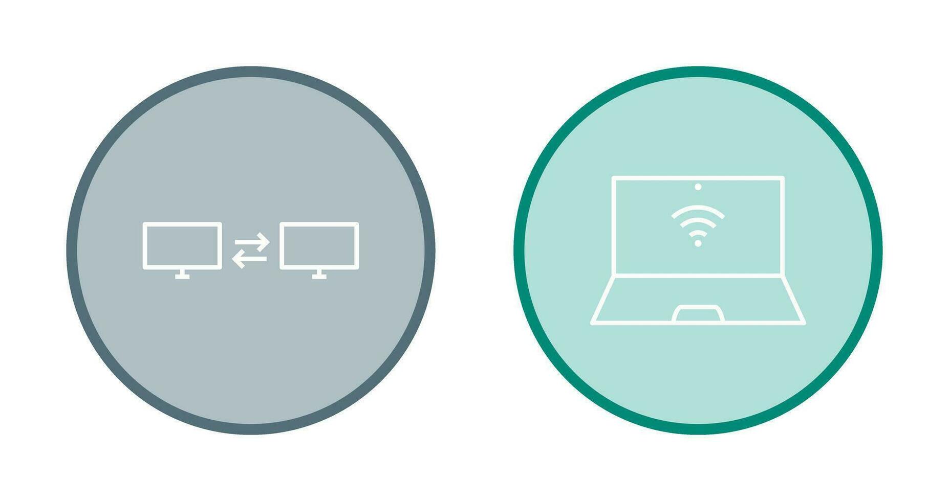 sharing system and connected laptop Icon vector