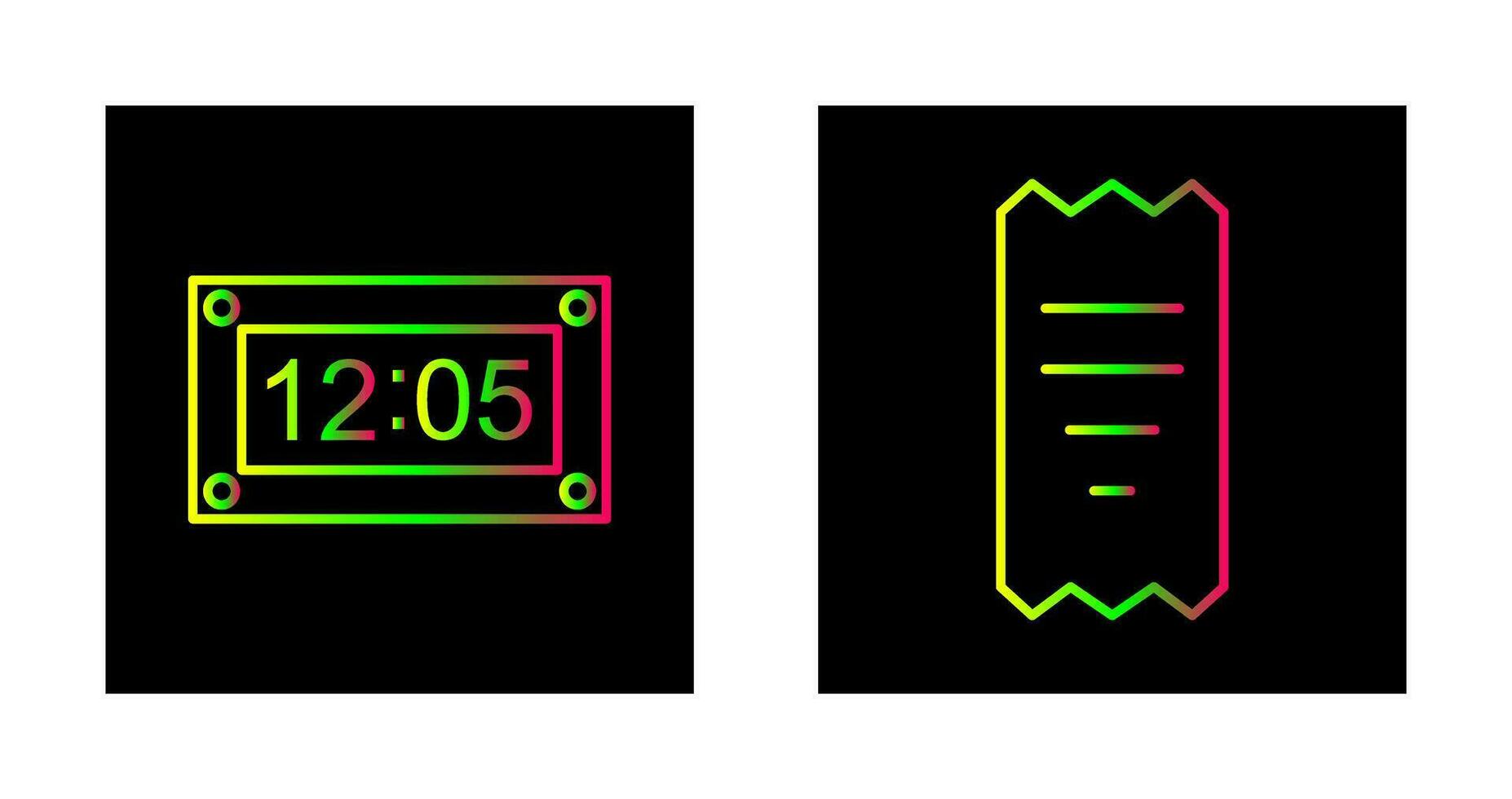 timer and receipt Icon vector