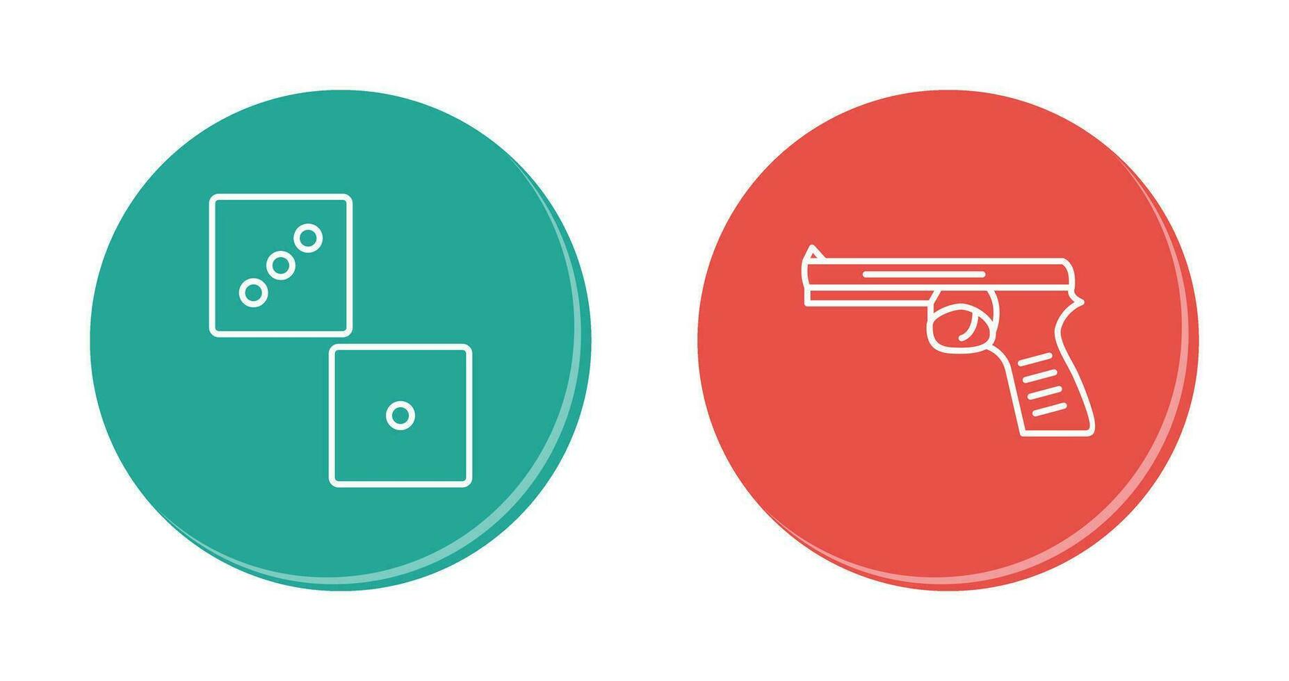 Dice and Pistol Icon vector