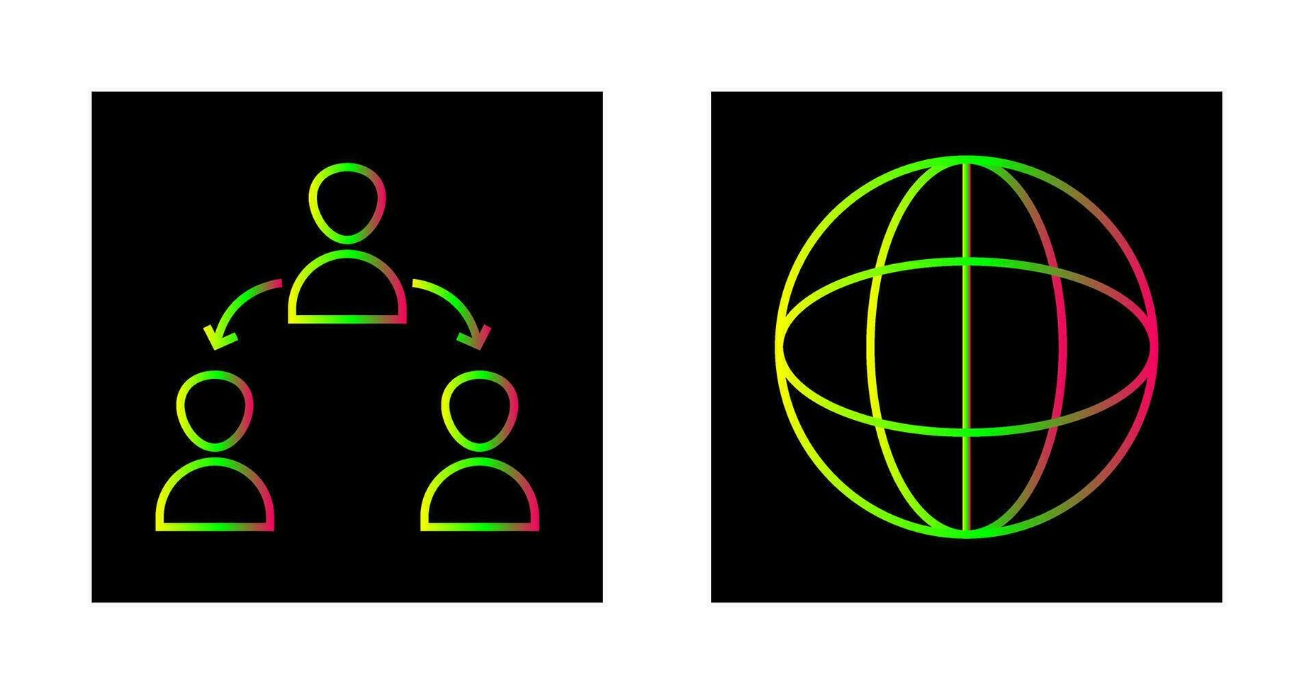 connected user and globe Icon vector