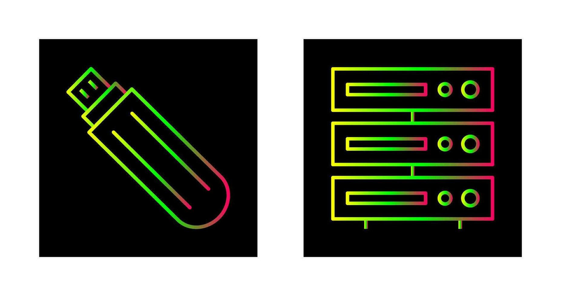 USB conducir y servidor icono vector