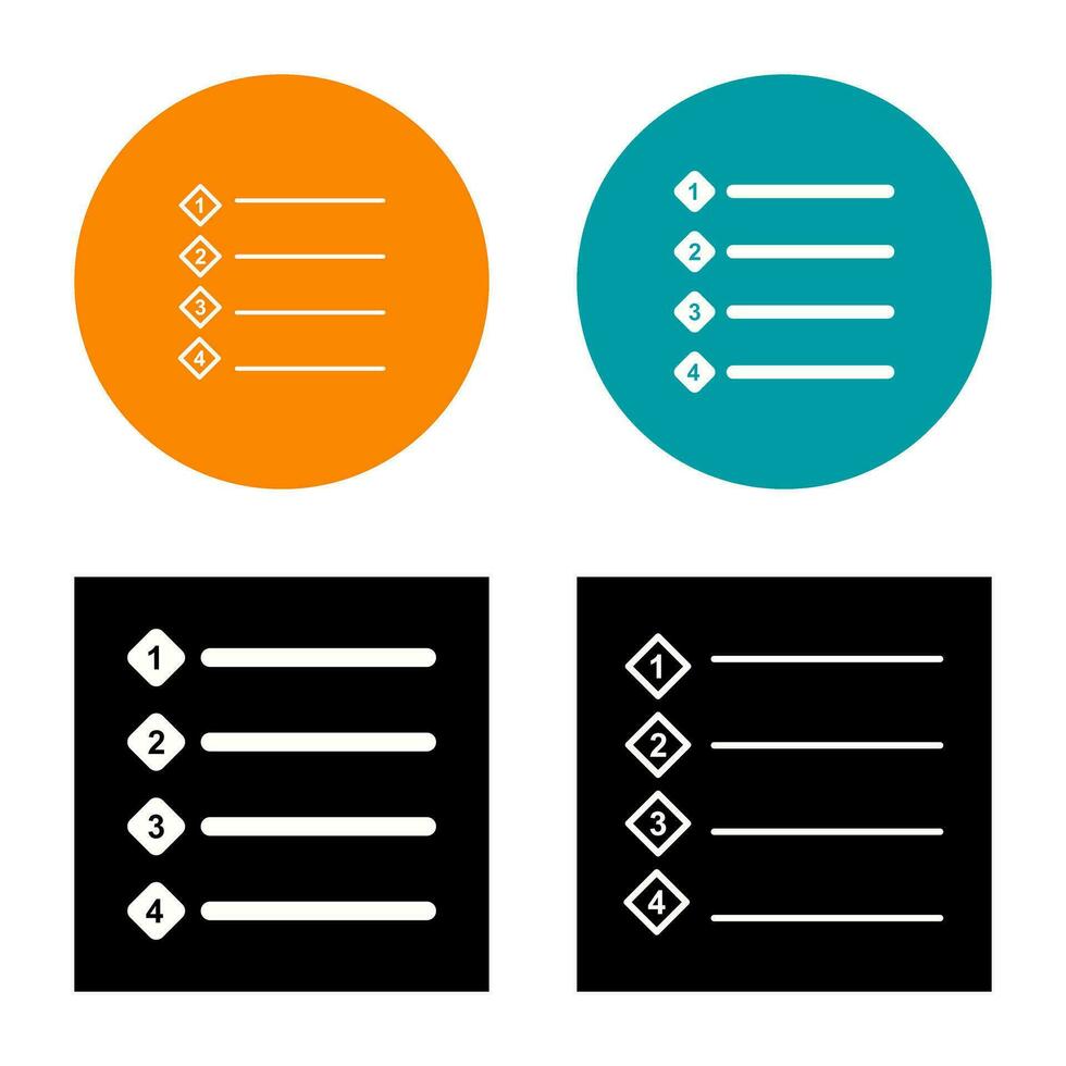Unique Numbered list Vector Icon