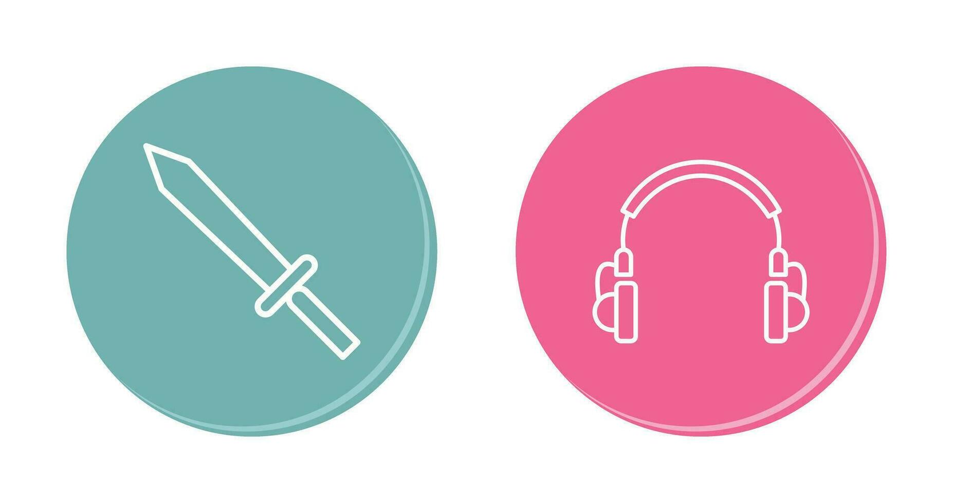 Headphones and Sword Icon vector