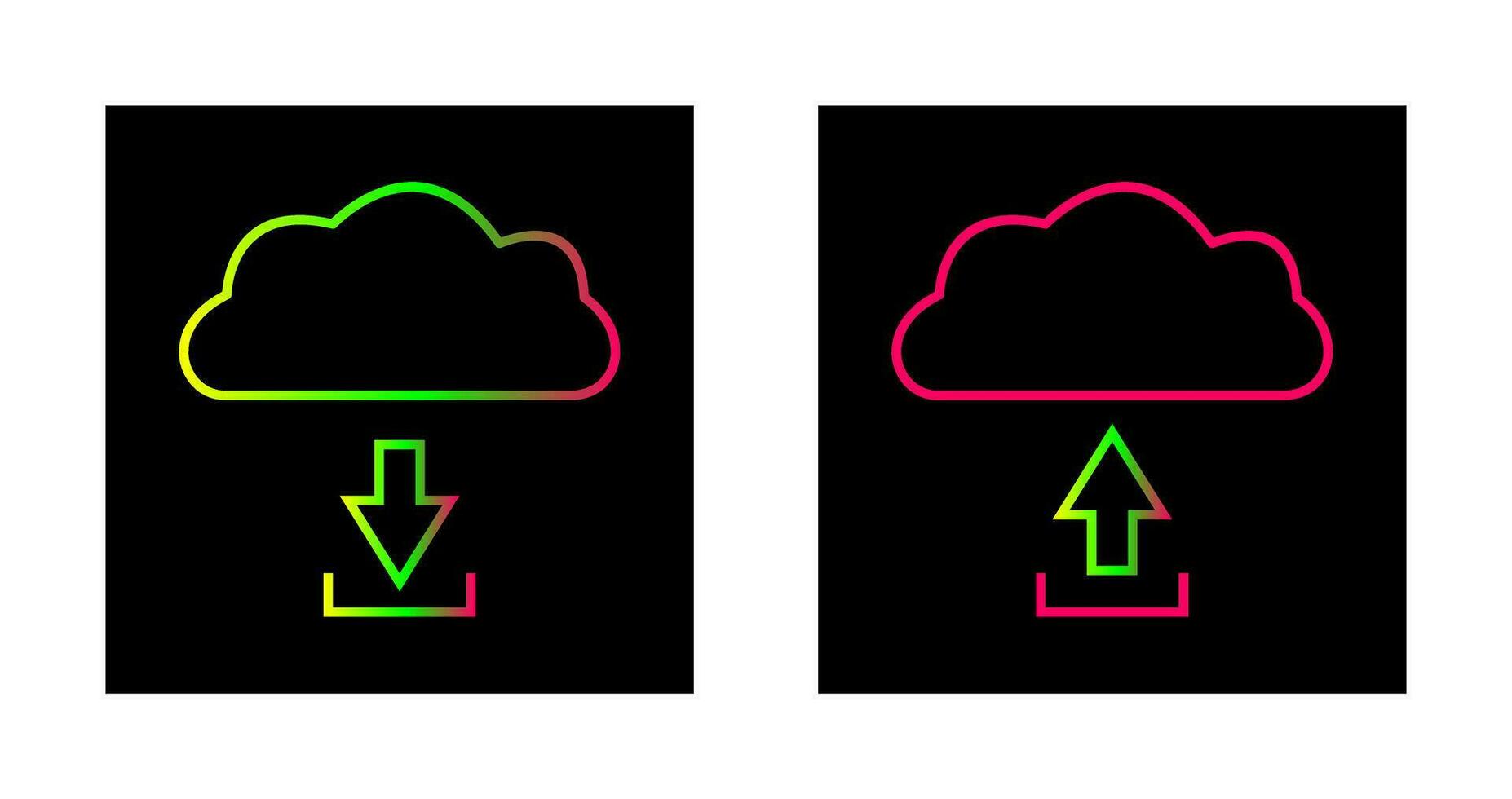 download from cloud upload to cloud  Icon vector