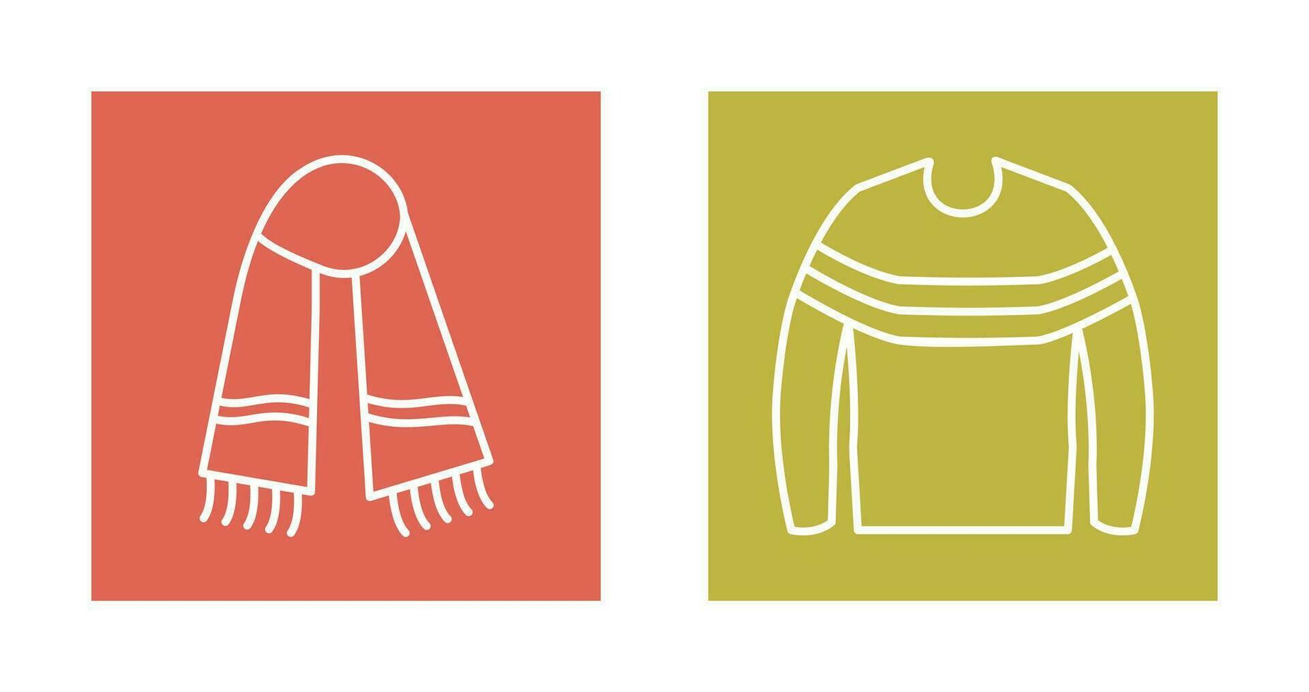 Warm Scarf and garments Icon vector