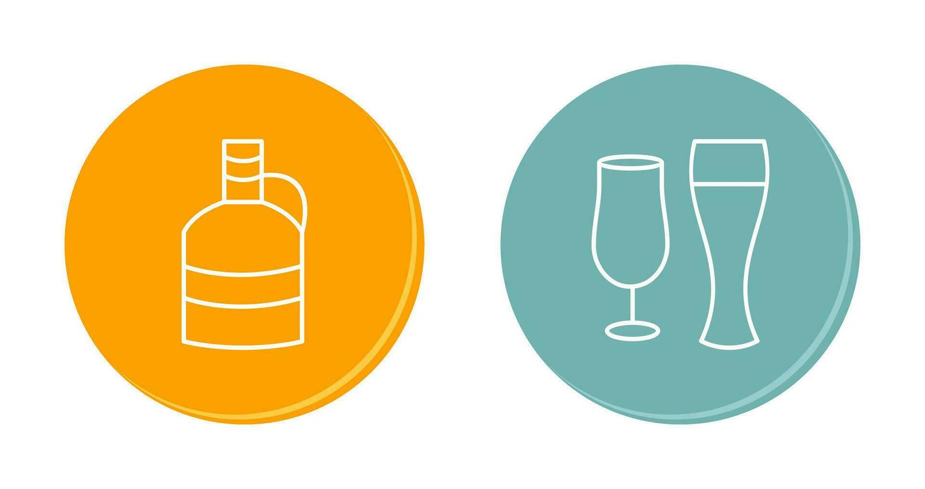 moon shine and beer glasses Icon vector