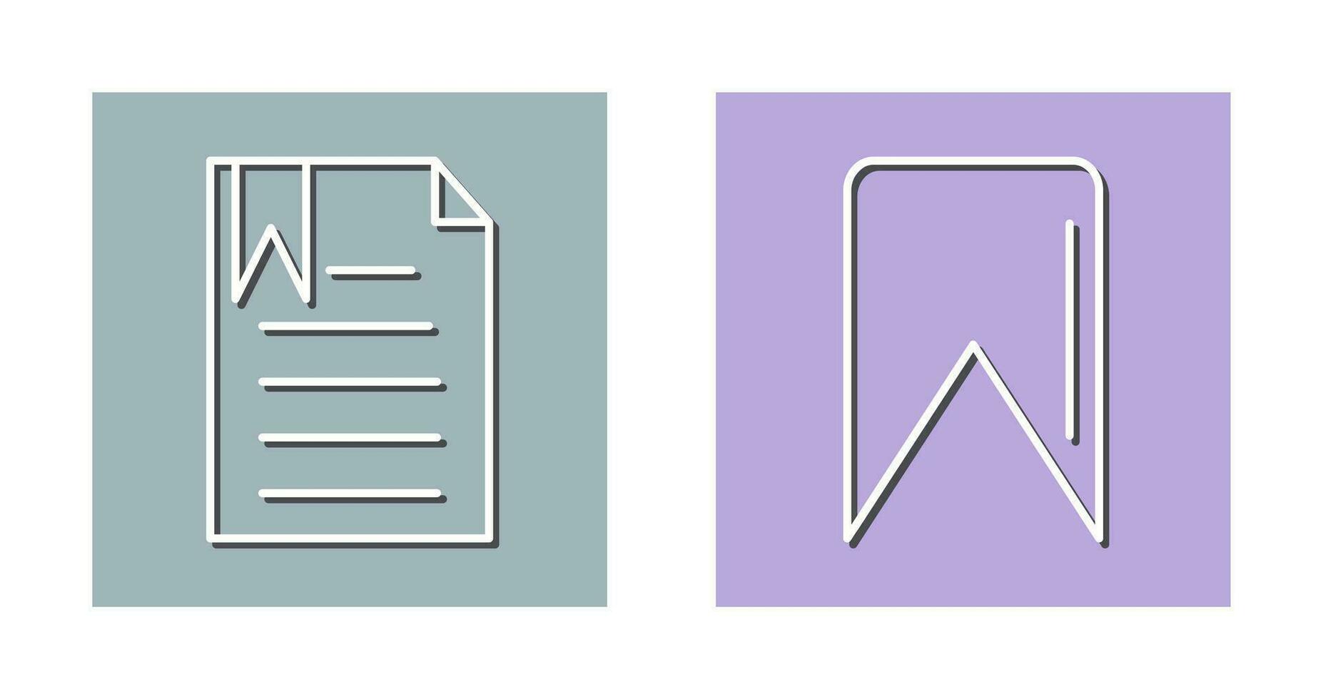 bookmarked document and Bookmark Icon vector