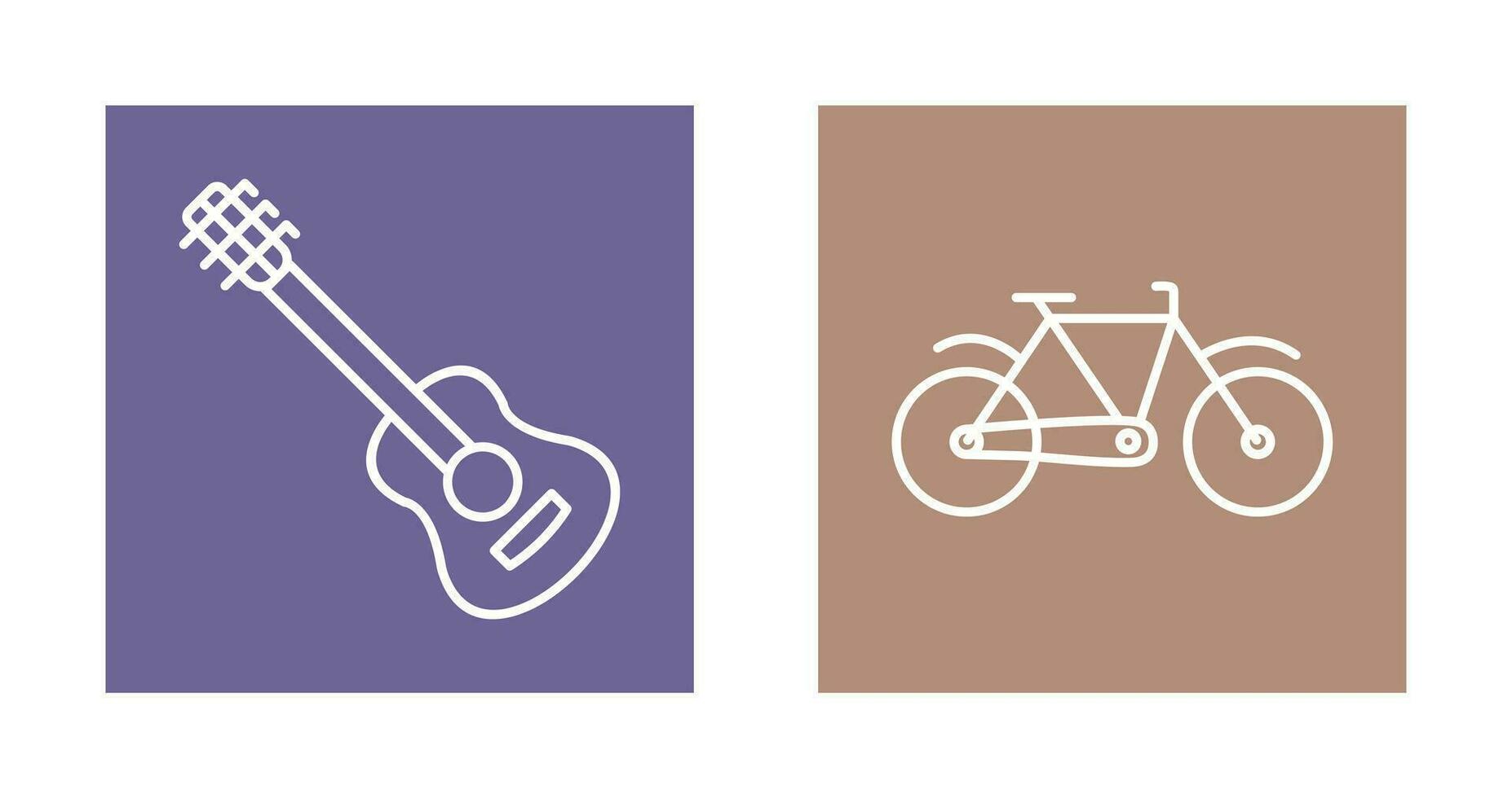 Guitar and Biycle Icon vector