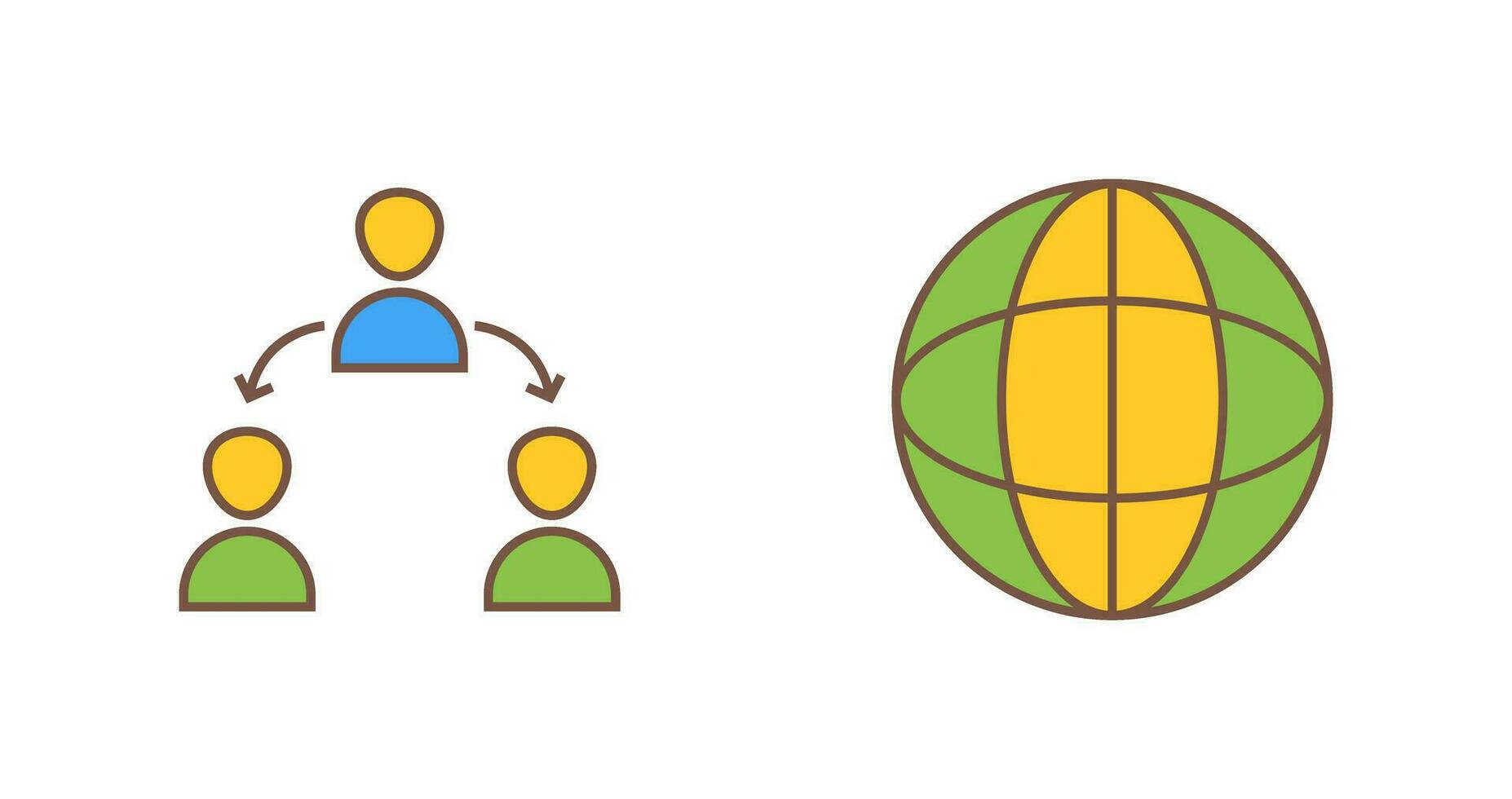 connected user and globe Icon vector
