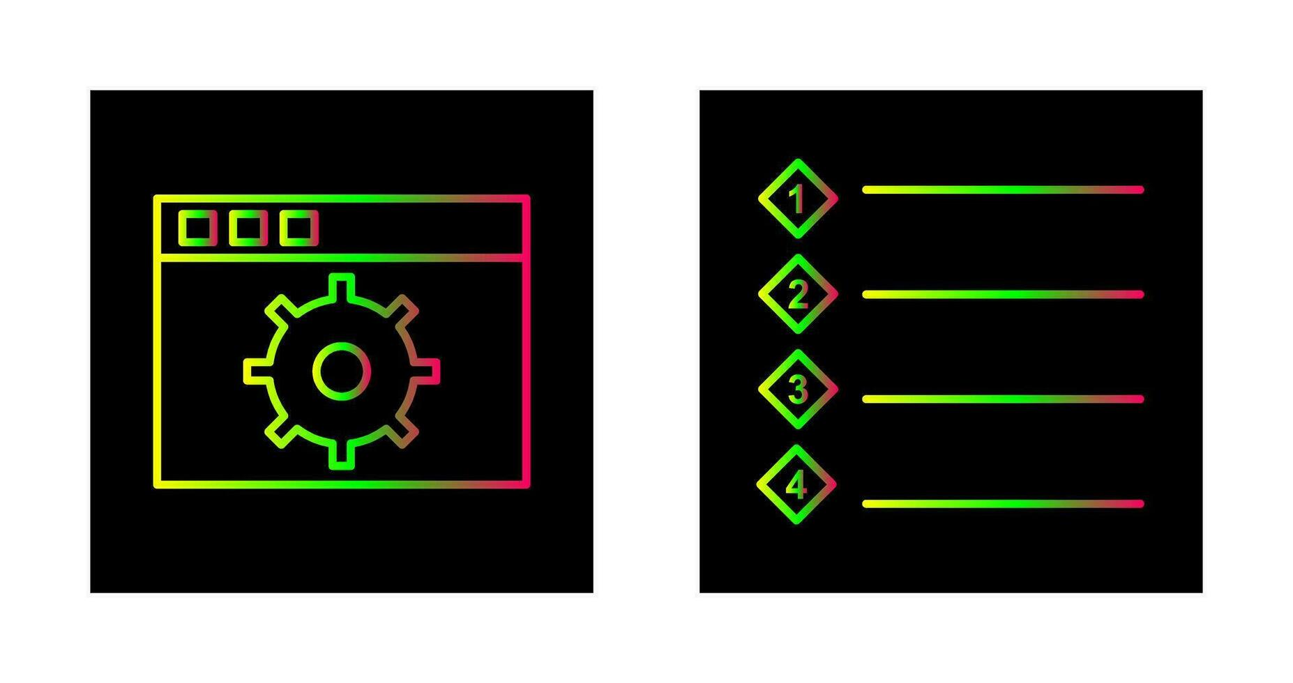 settings and numbered lists Icon vector