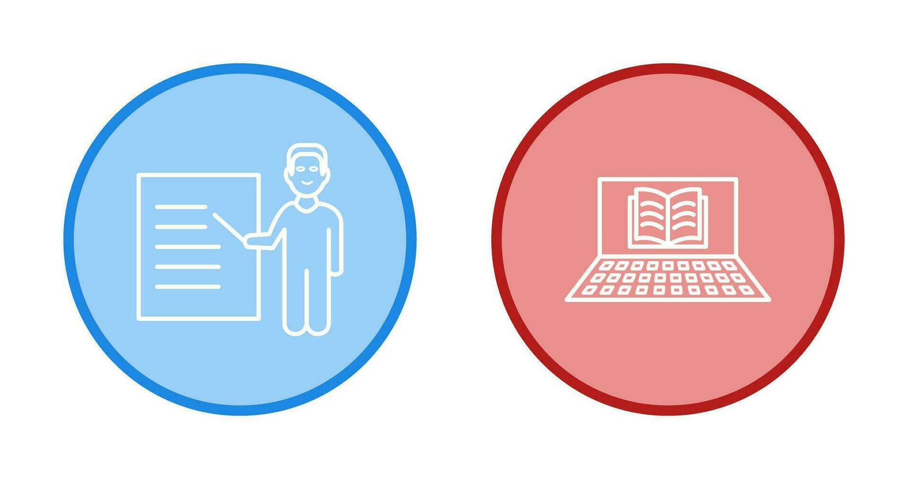 Online Books and Male Presenter Icon vector