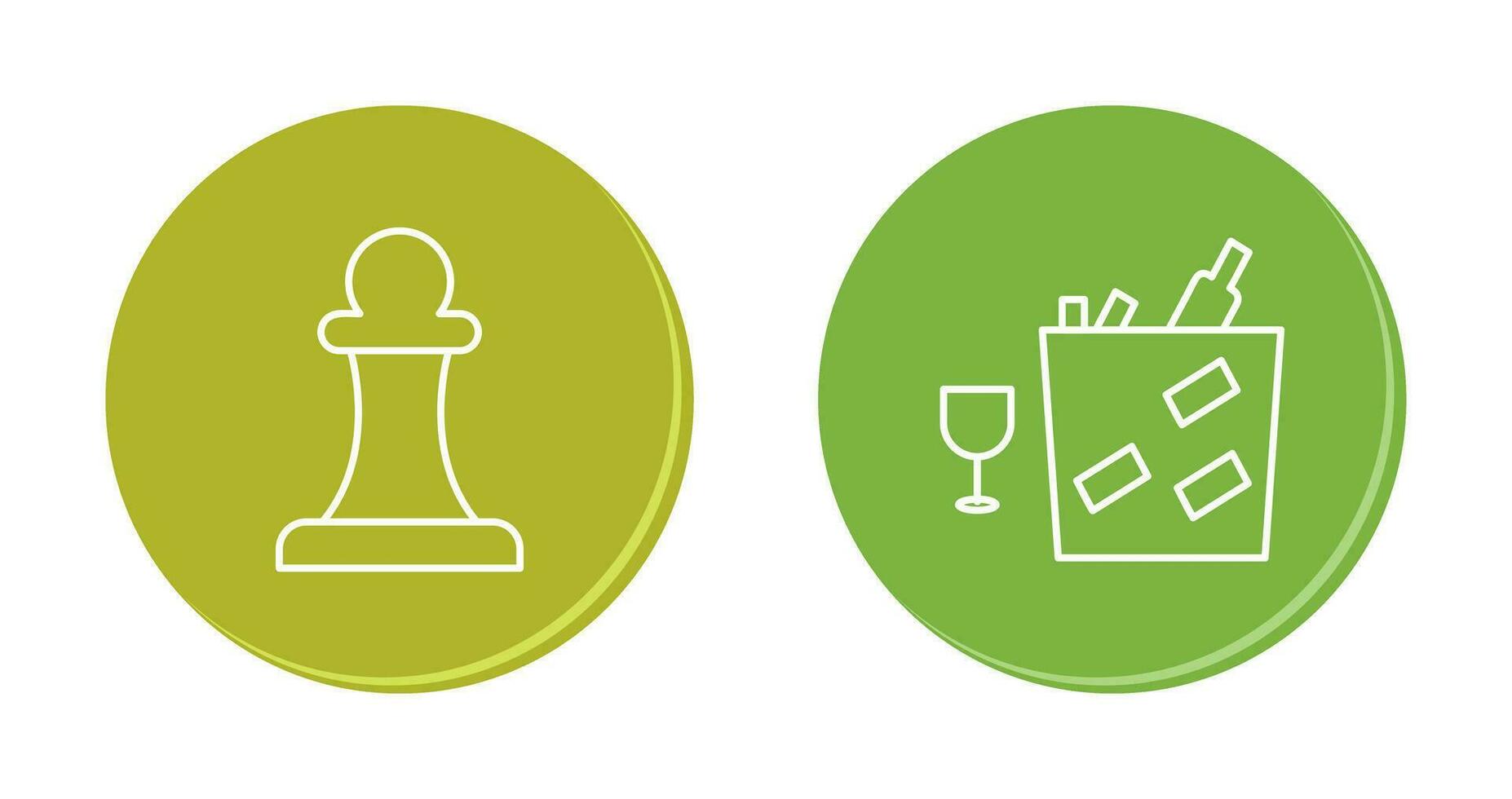pawn and wine bottle in ice  Icon vector