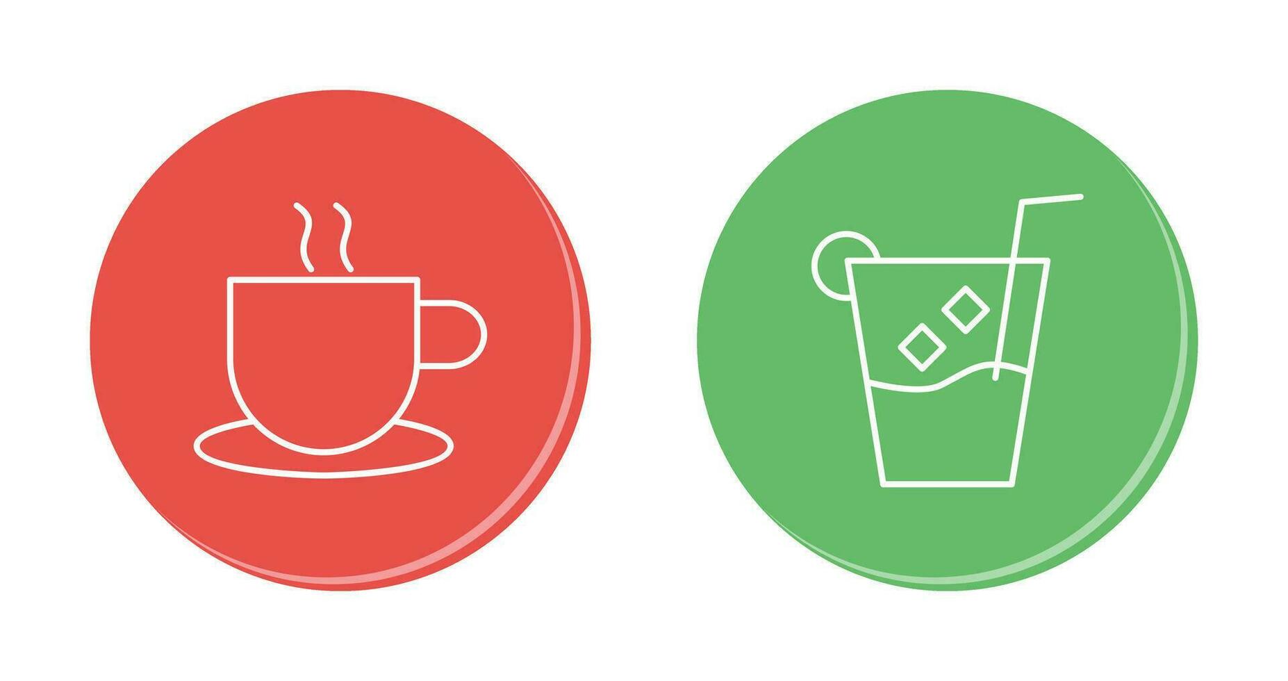 hot coffee and whiskey sour Icon vector