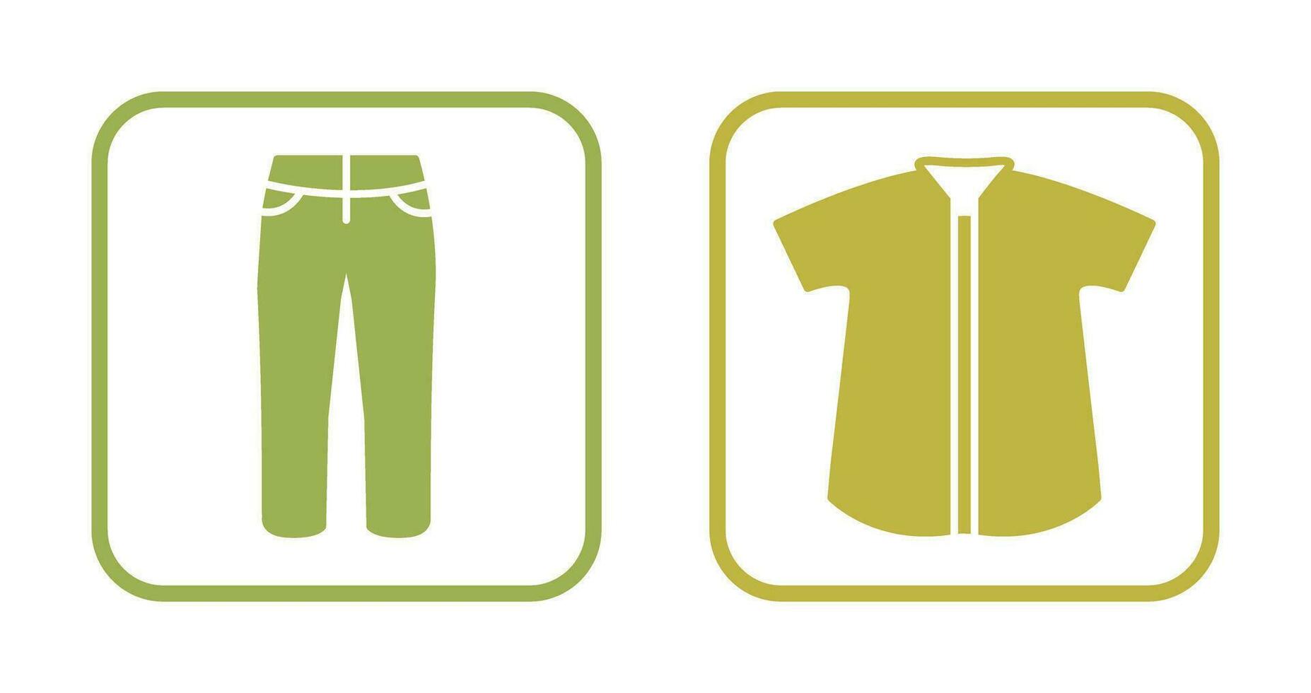 pantalones y cheque camisa icono vector