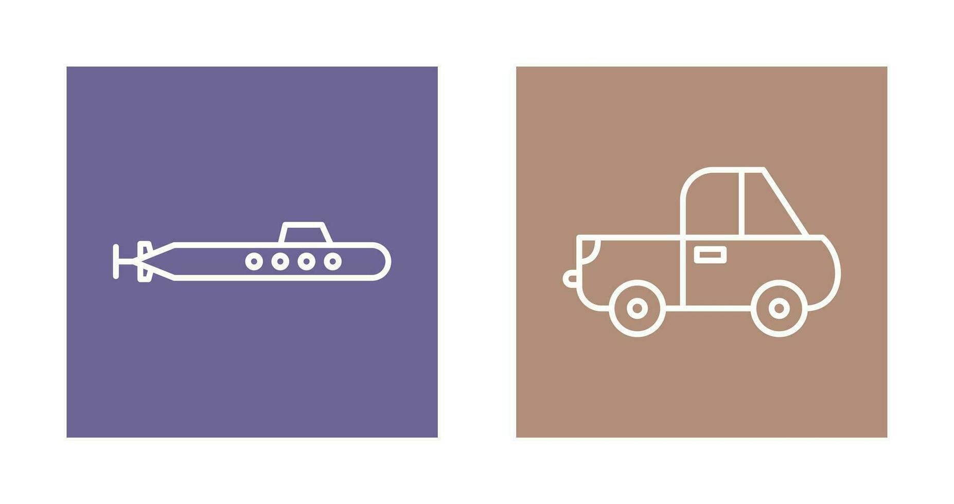 Submarine and Pickup Icon vector