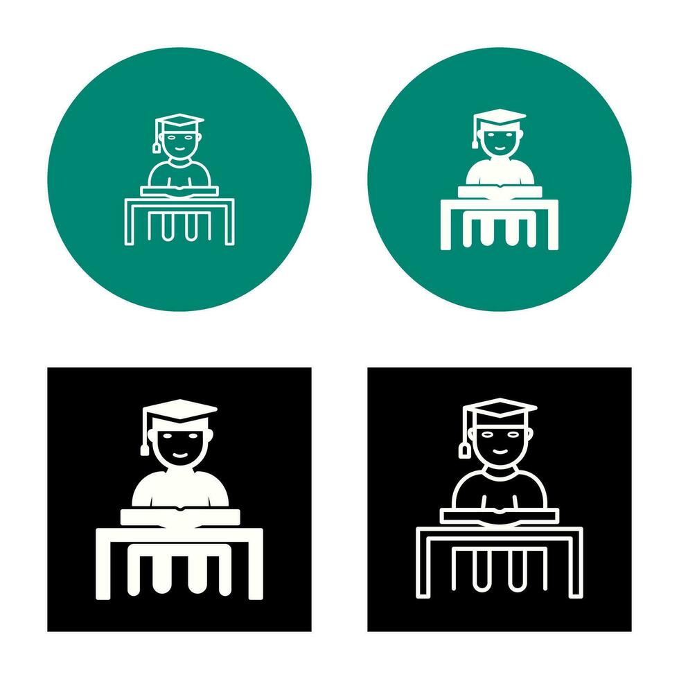 Unique Studying on Desk Vector Icon