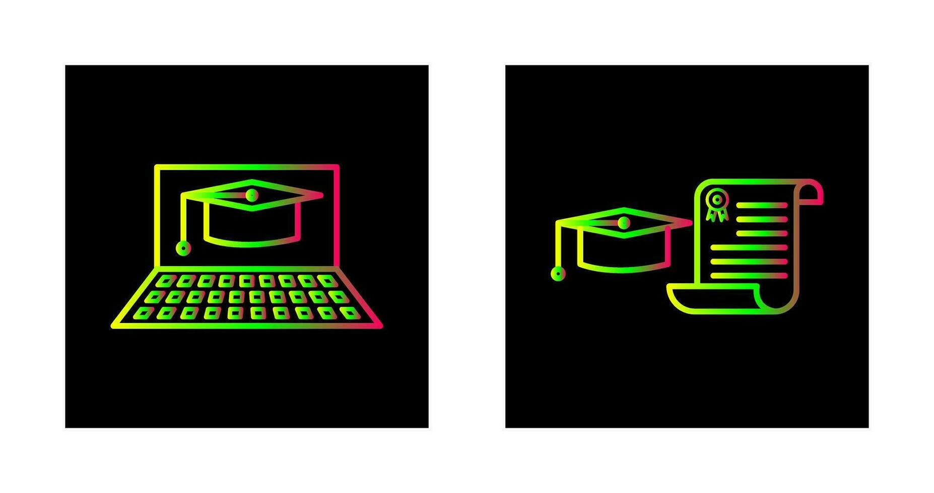 Online Graduation and Graduation Icon vector