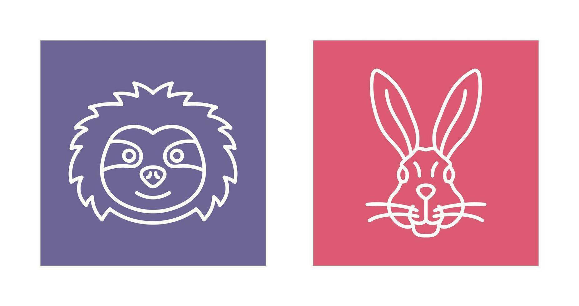 Sloth and Rabbit Icon vector