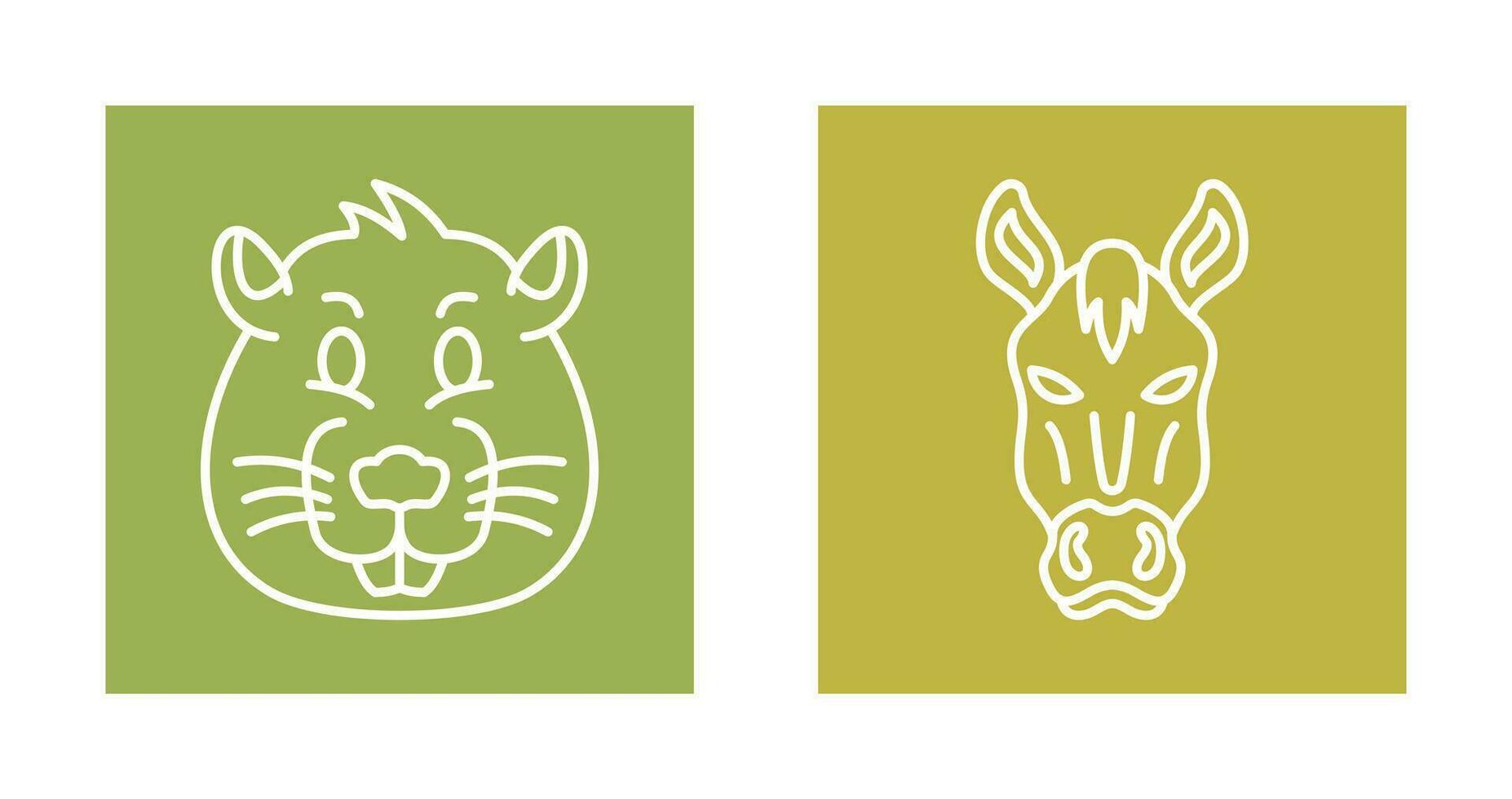 Beaver and Horse Icon vector