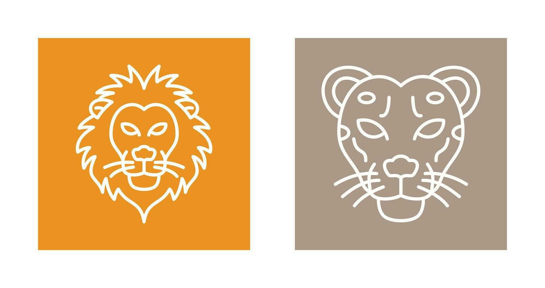 Lion and Cheetah Icon vector