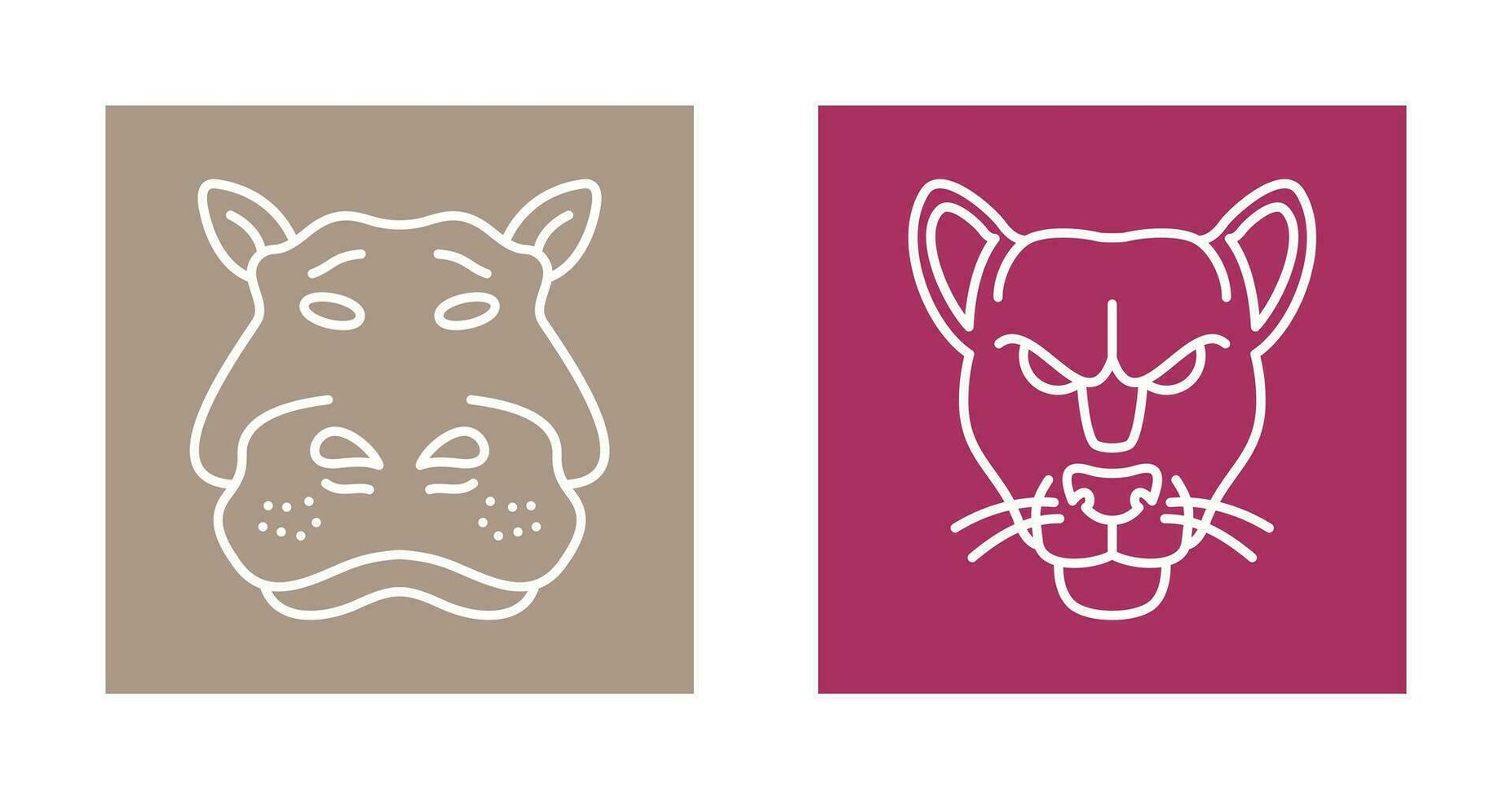 Panther an d Hippo Icon vector