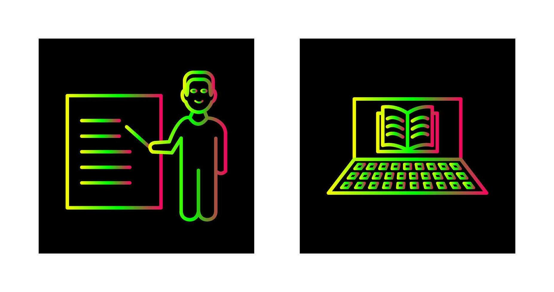 Online Books and Male Presenter Icon vector