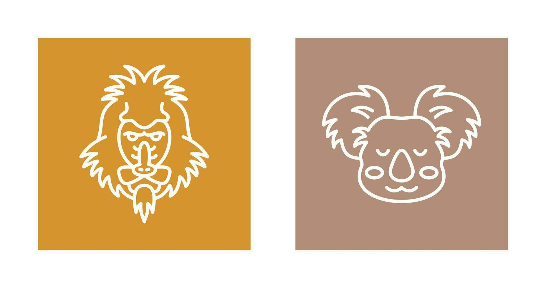 Mandrill and Koala Icon vector