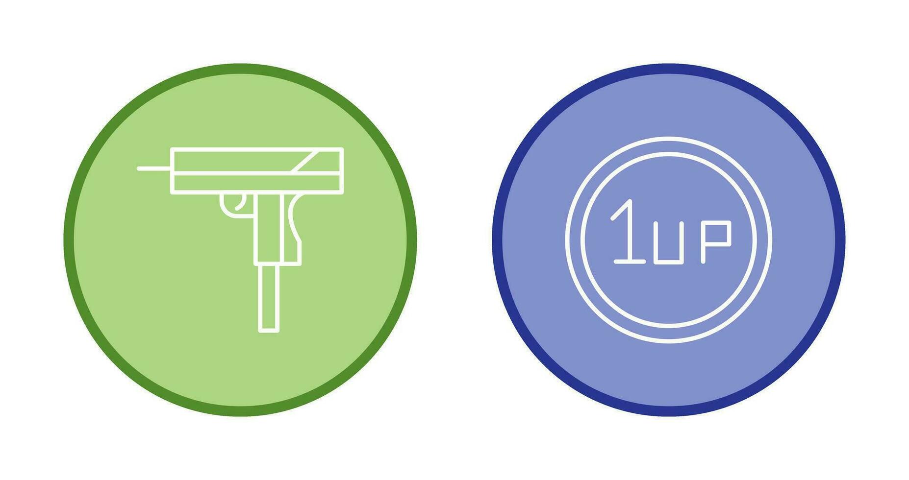 Gun and 1UP Icon vector