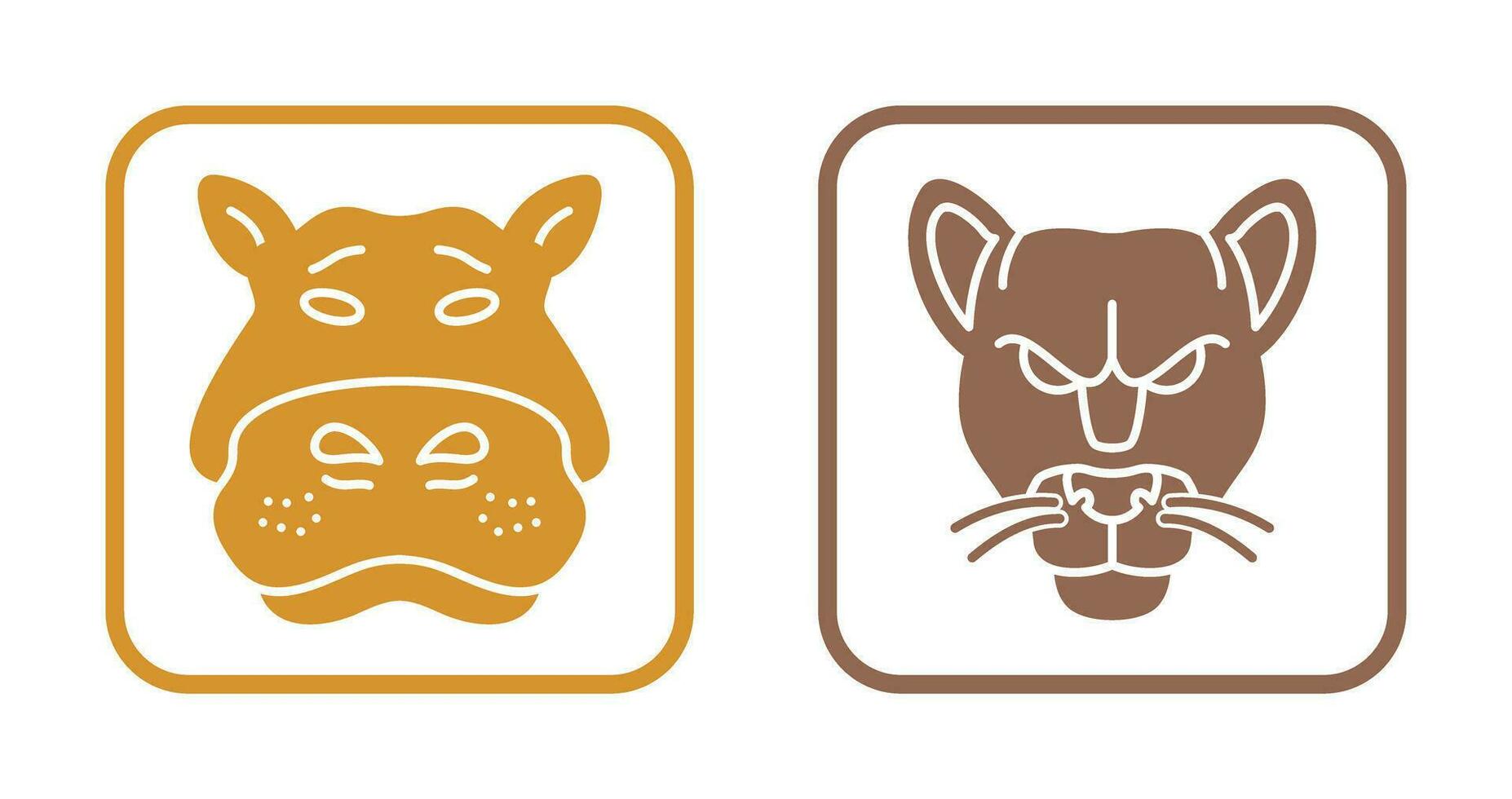 Panther an d Hippo Icon vector