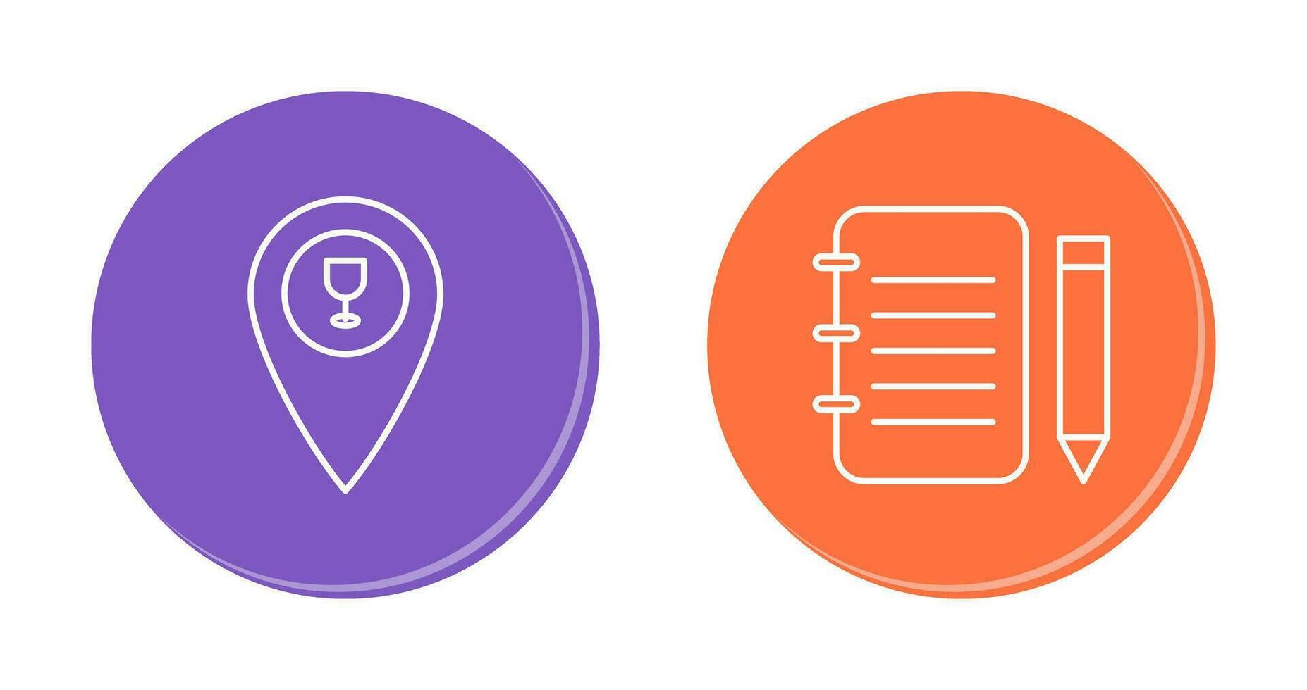 bar location and notepad Icon vector
