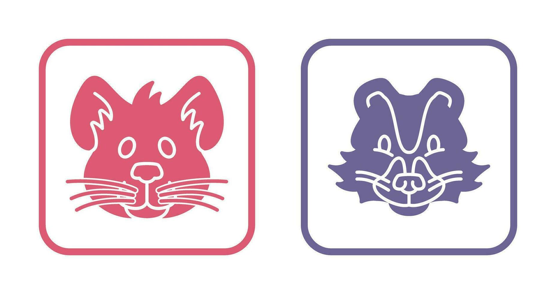 Mouse and Skunk Icon vector