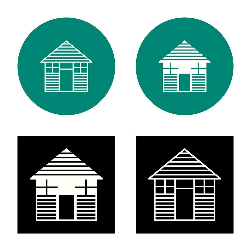 Wood Cabin Vector Icon
