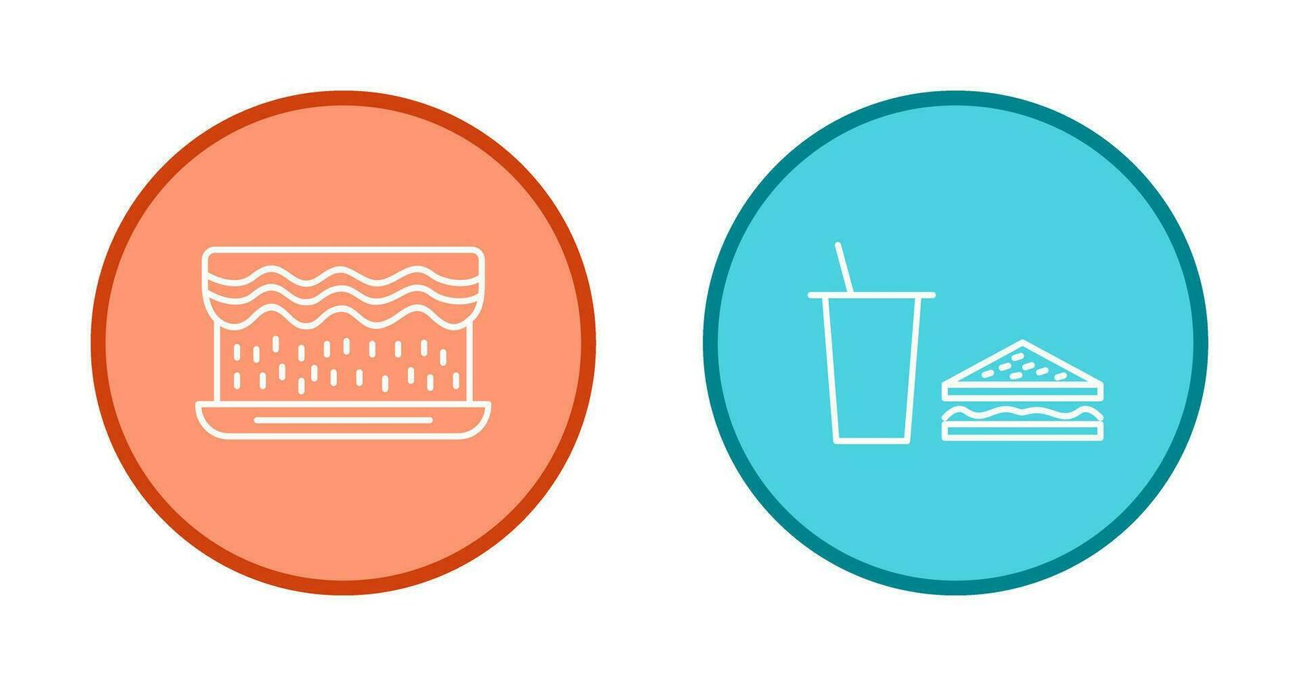 cream cake and lunch bistro Icon vector