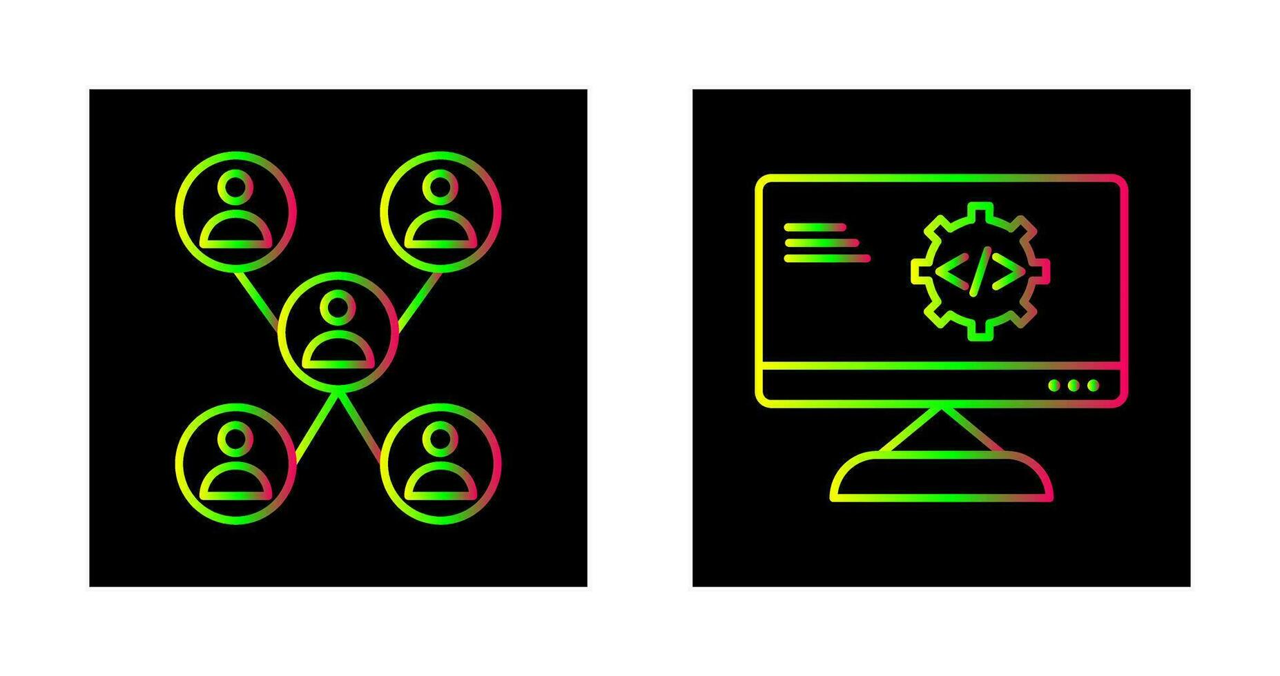 Company Network and Code Optimization Icon vector
