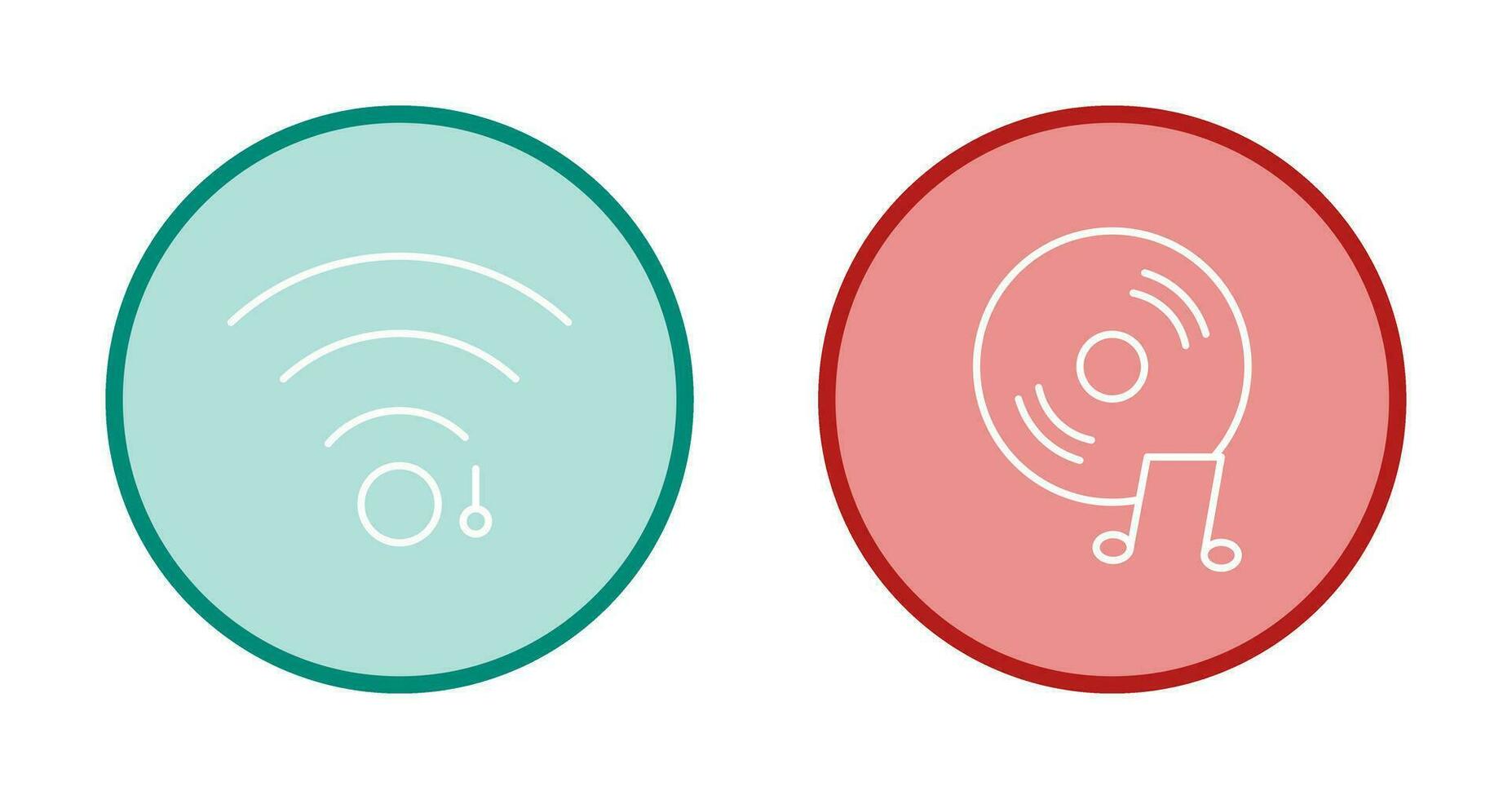 wifi sign and music cd  Icon vector