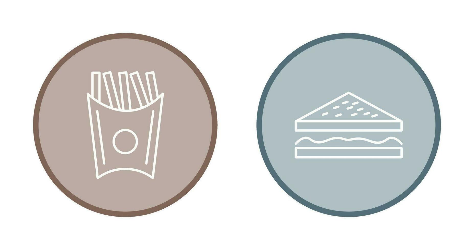 french fries and sandwich  Icon vector