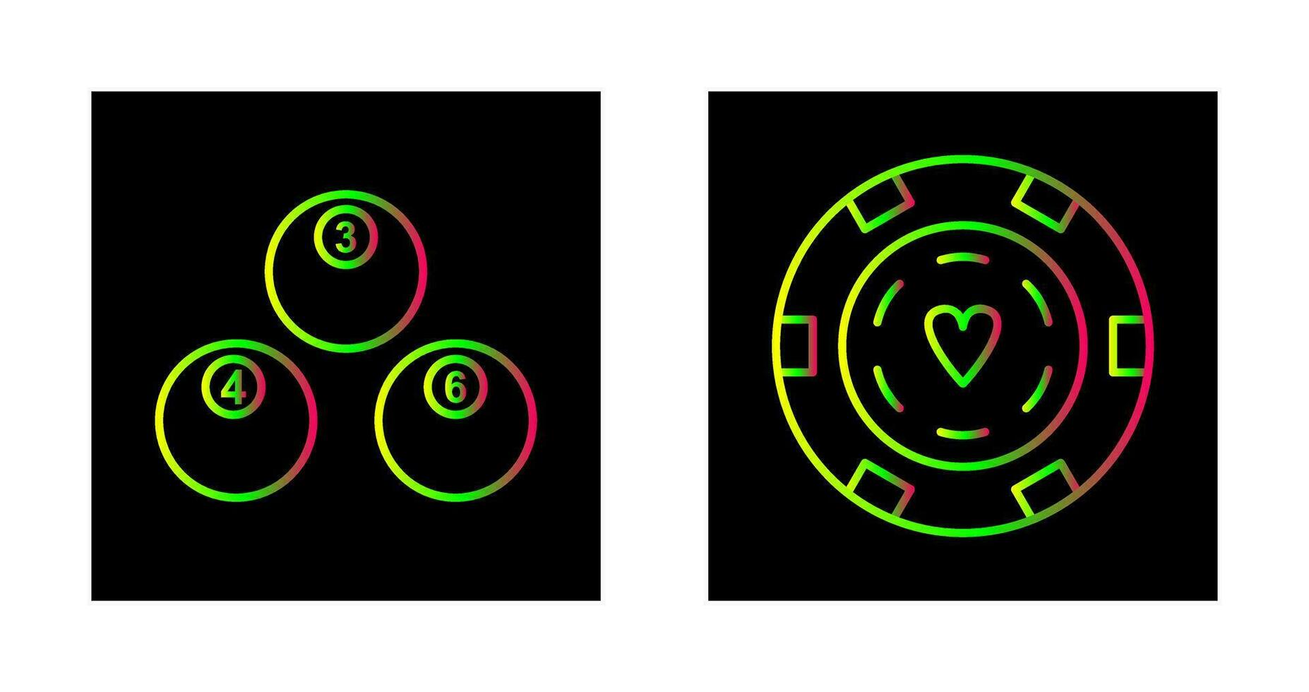 Snooker Balls and Poker Chips Icon vector