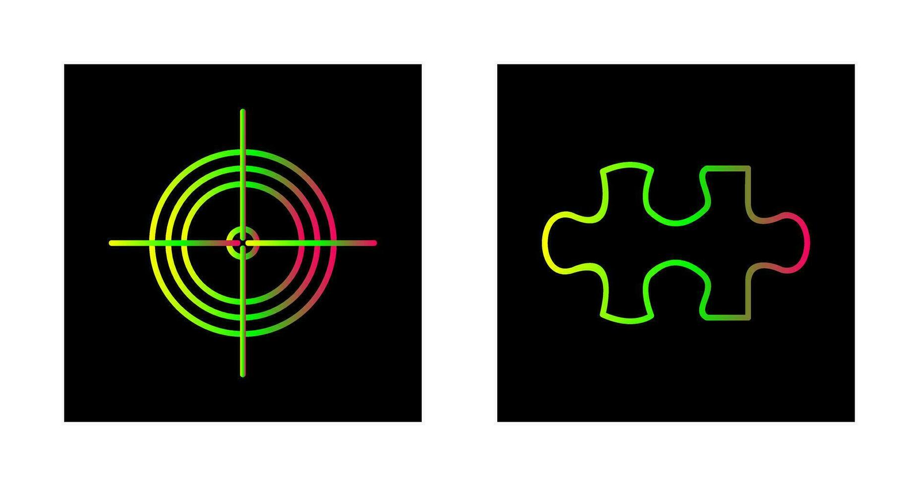 Target and Puzzle Piece Icon vector