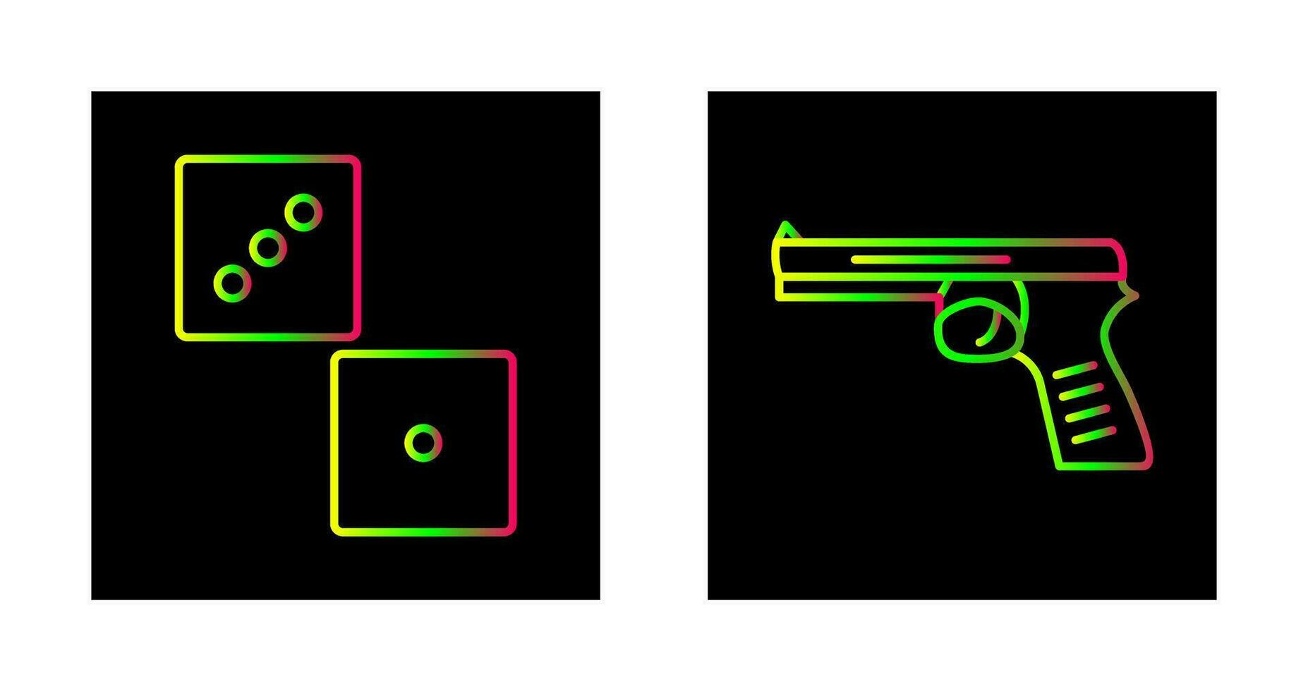 Dice and Pistol Icon vector