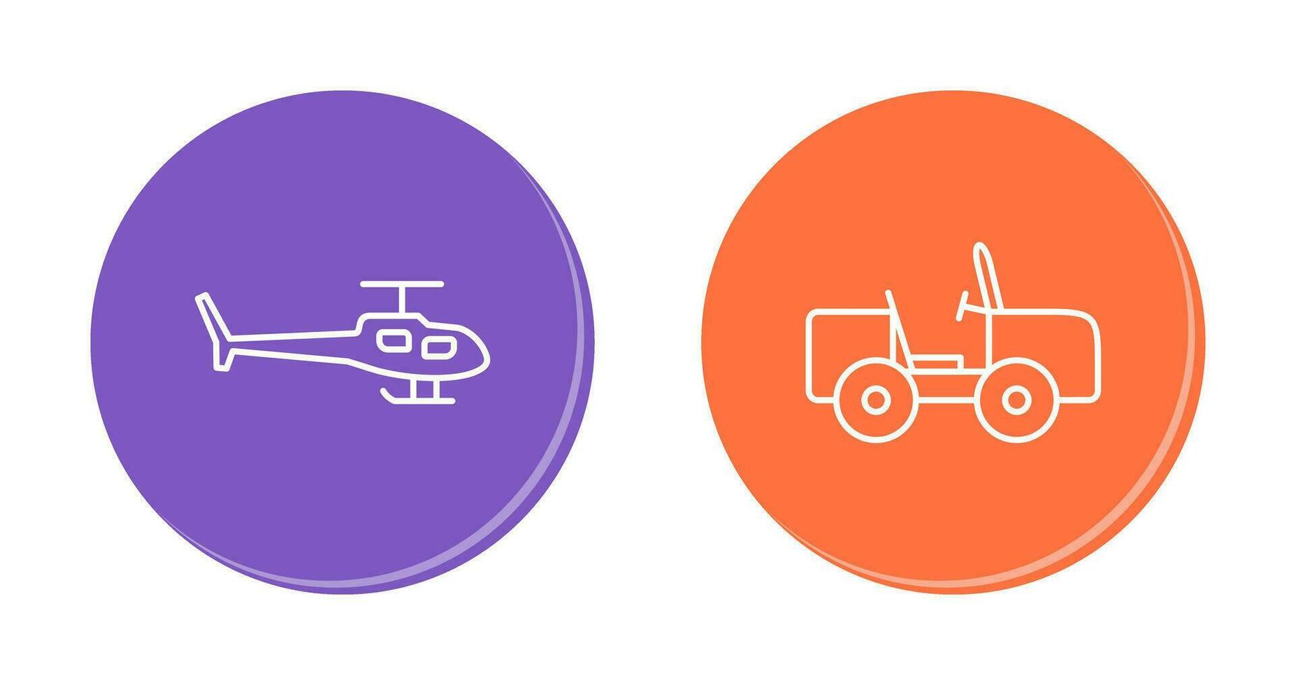 helicóptero y safari icono vector