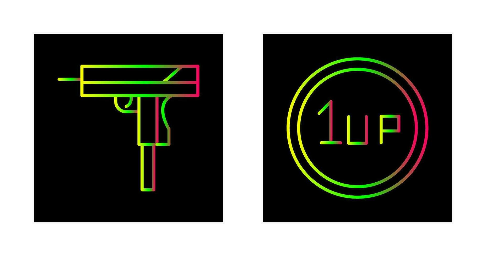 Gun and 1UP Icon vector