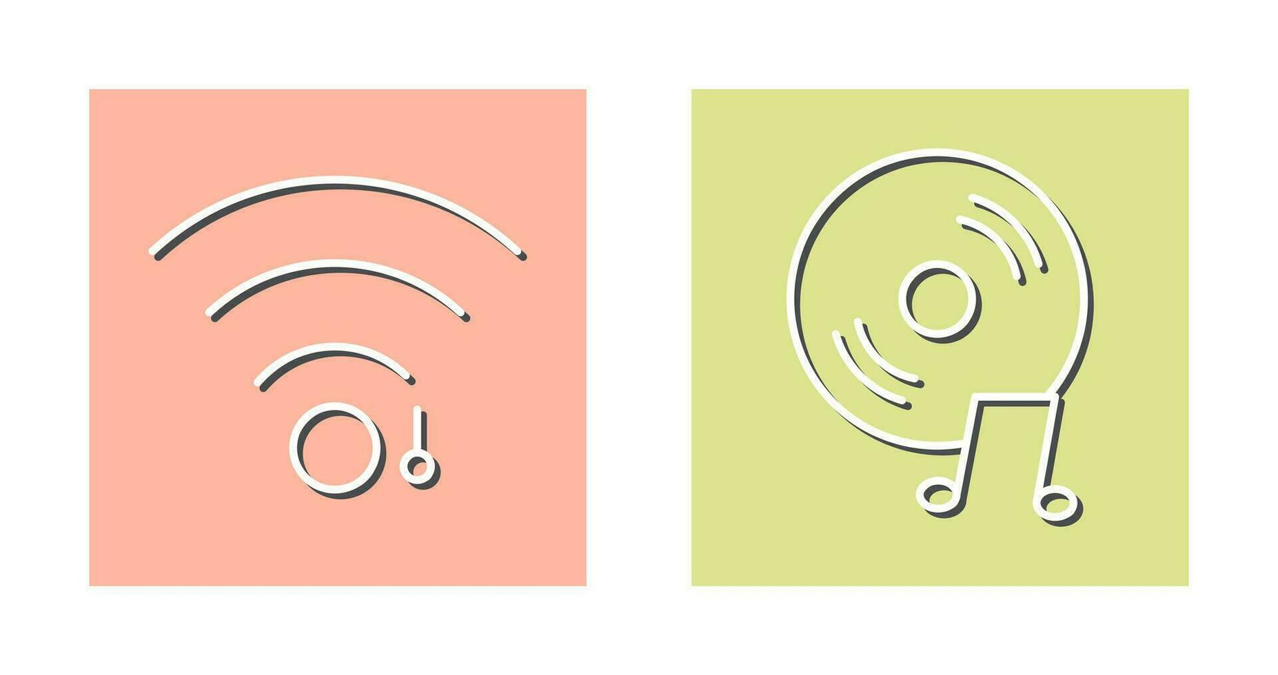 wifi sign and music cd  Icon vector