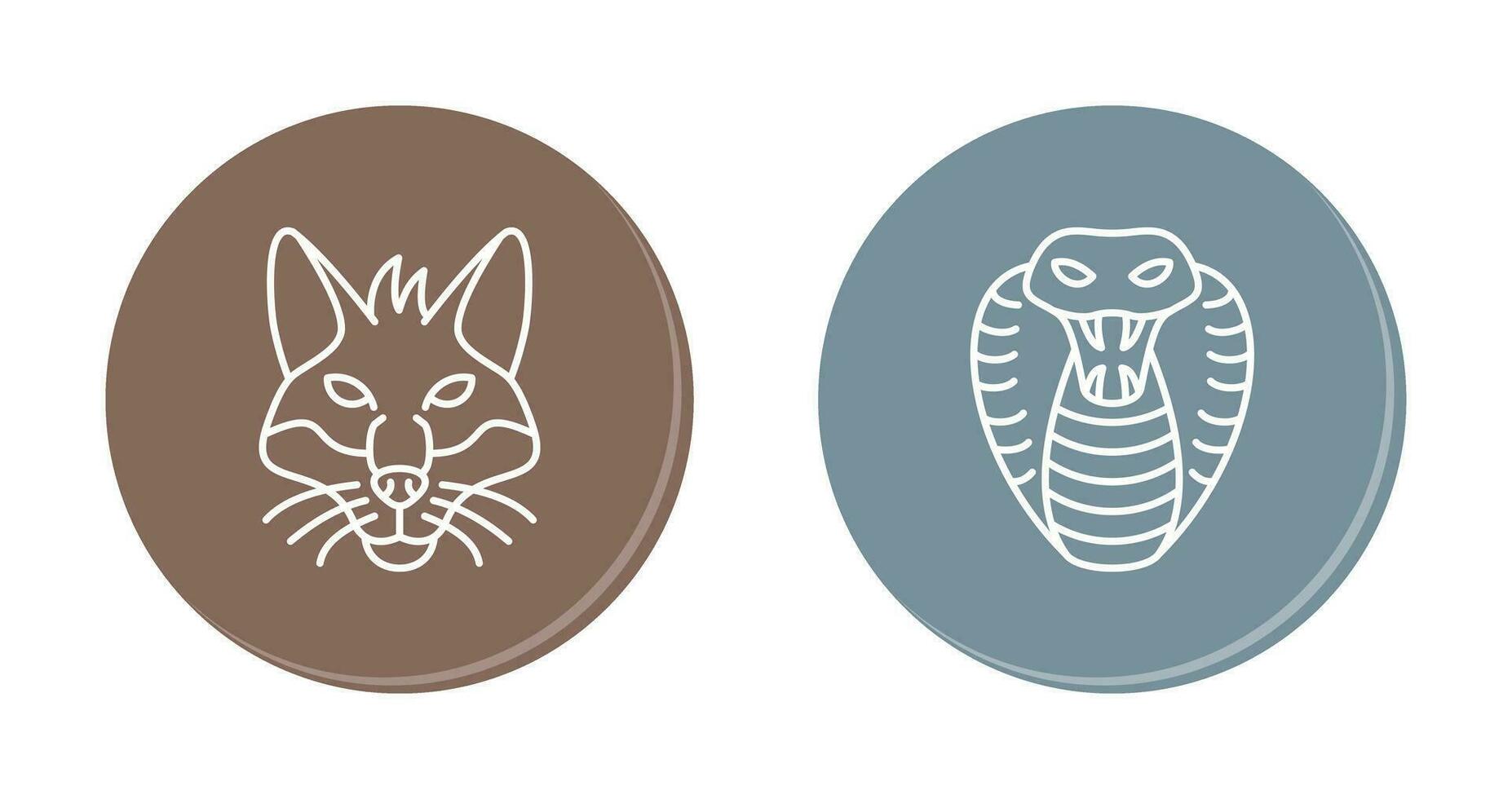 Fox and Snake Icon vector