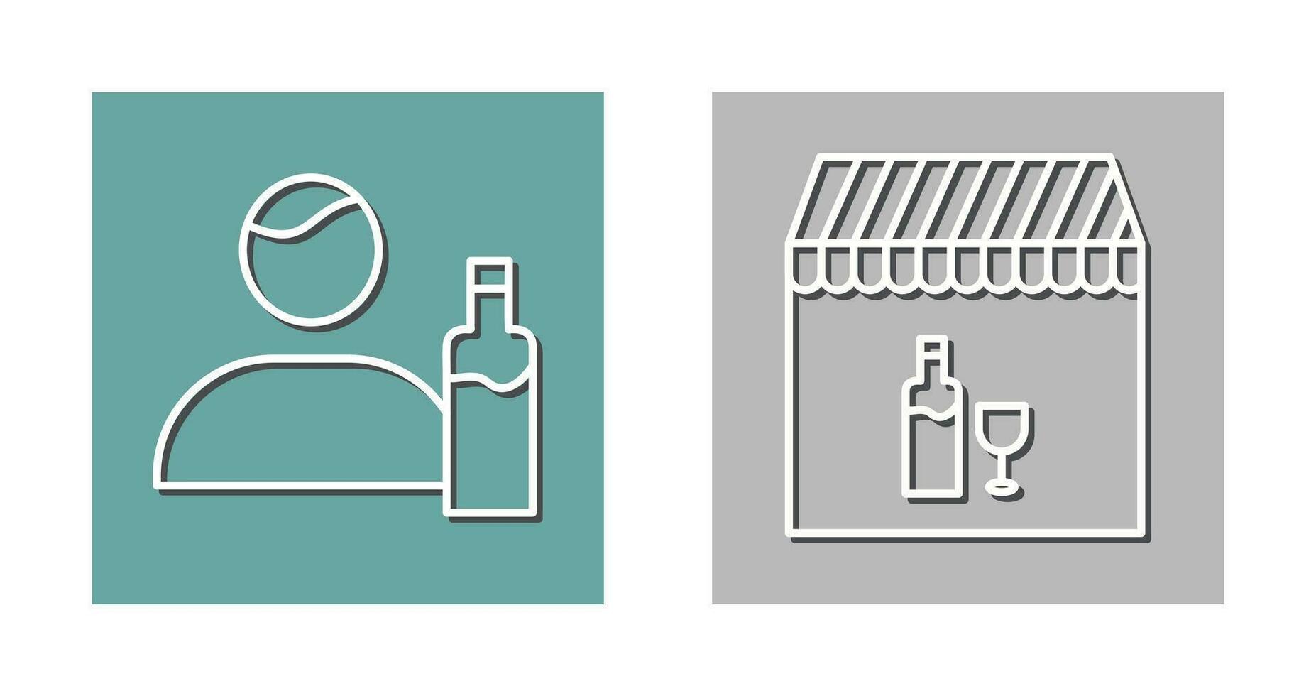 man drink and Cafe bar Icon vector