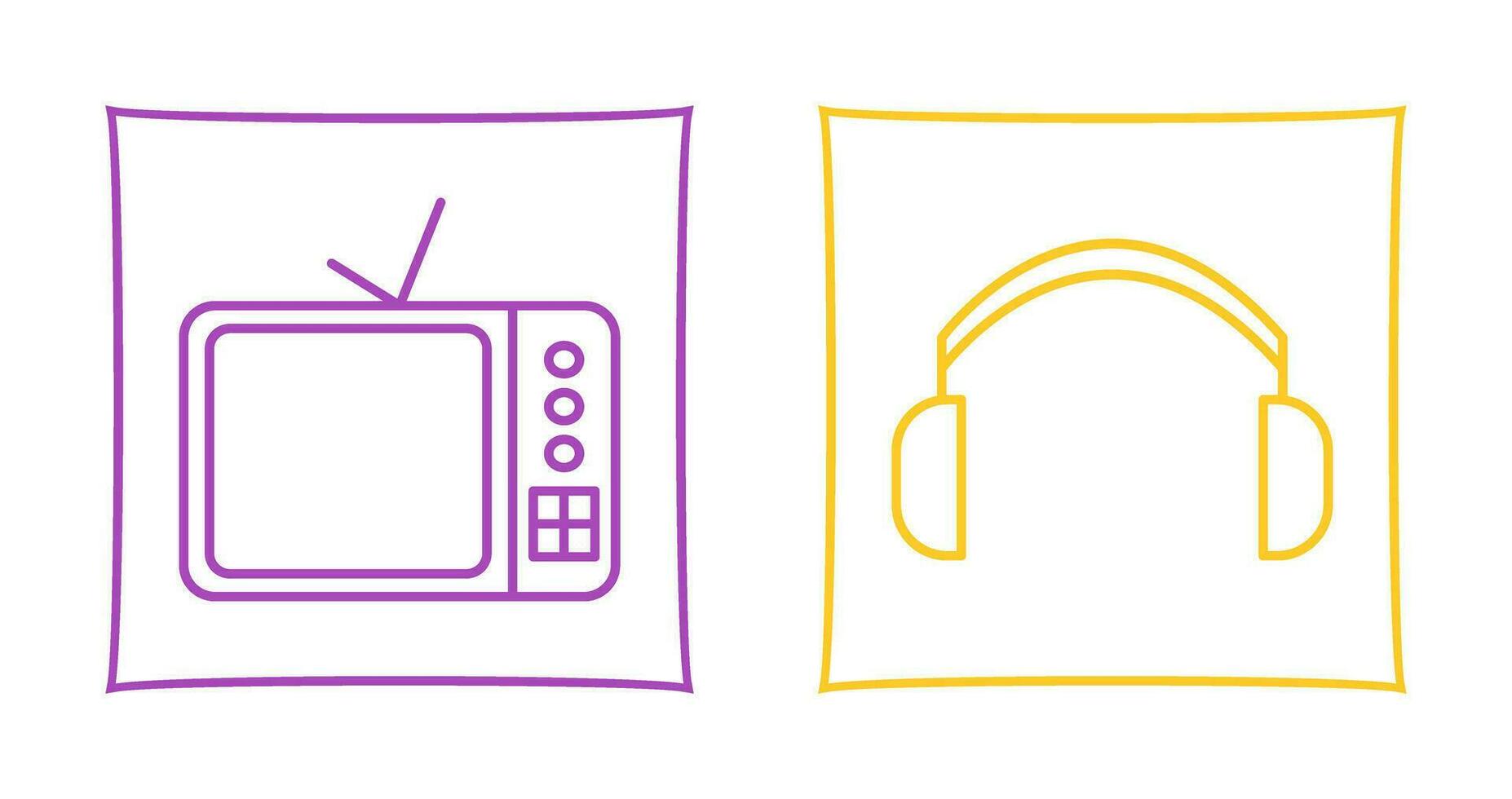 TV Set and Headphones Icon vector