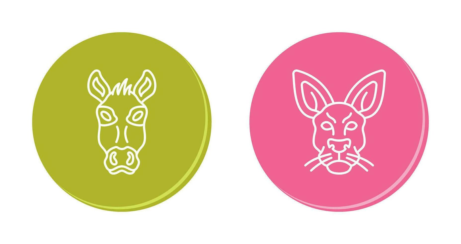 Donkey and Kangaroo Icon vector