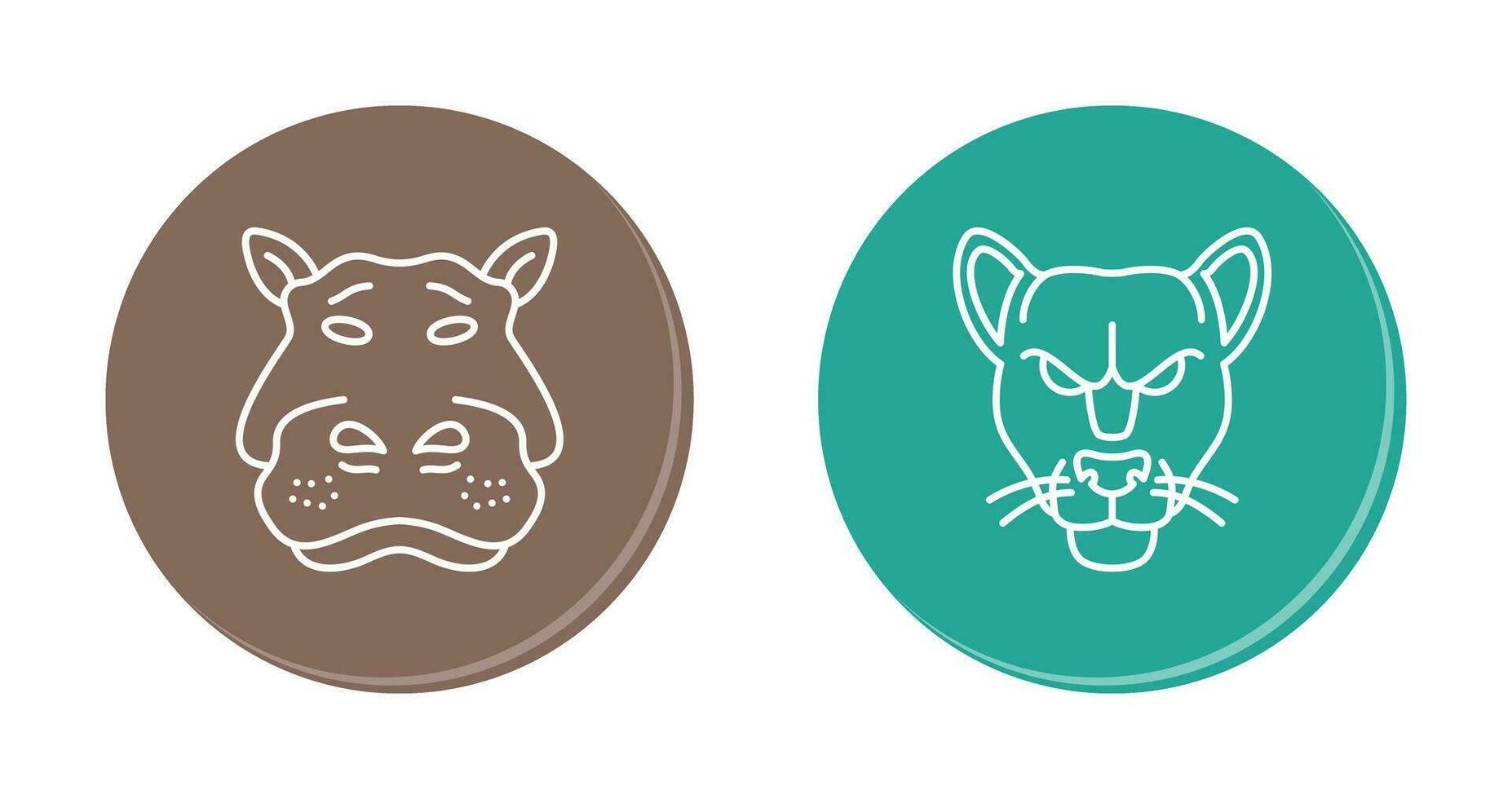 Panther an d Hippo Icon vector