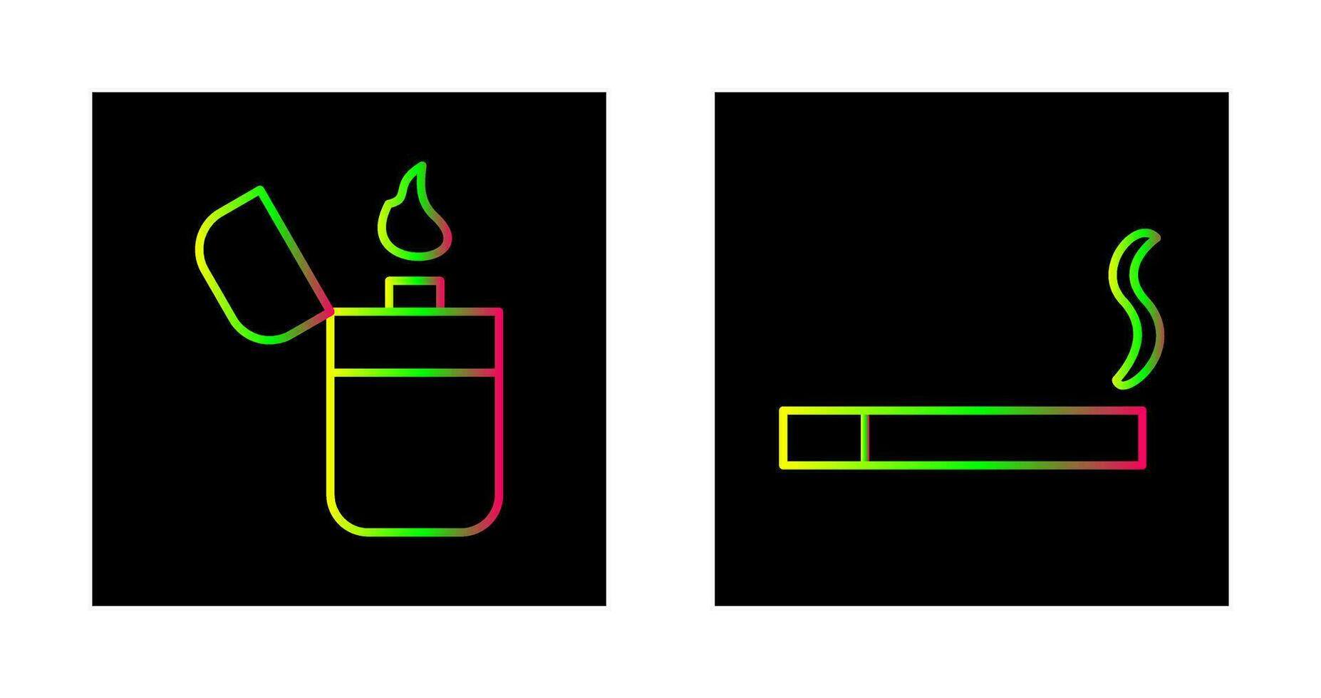 lighter and lit cigarette Icon vector