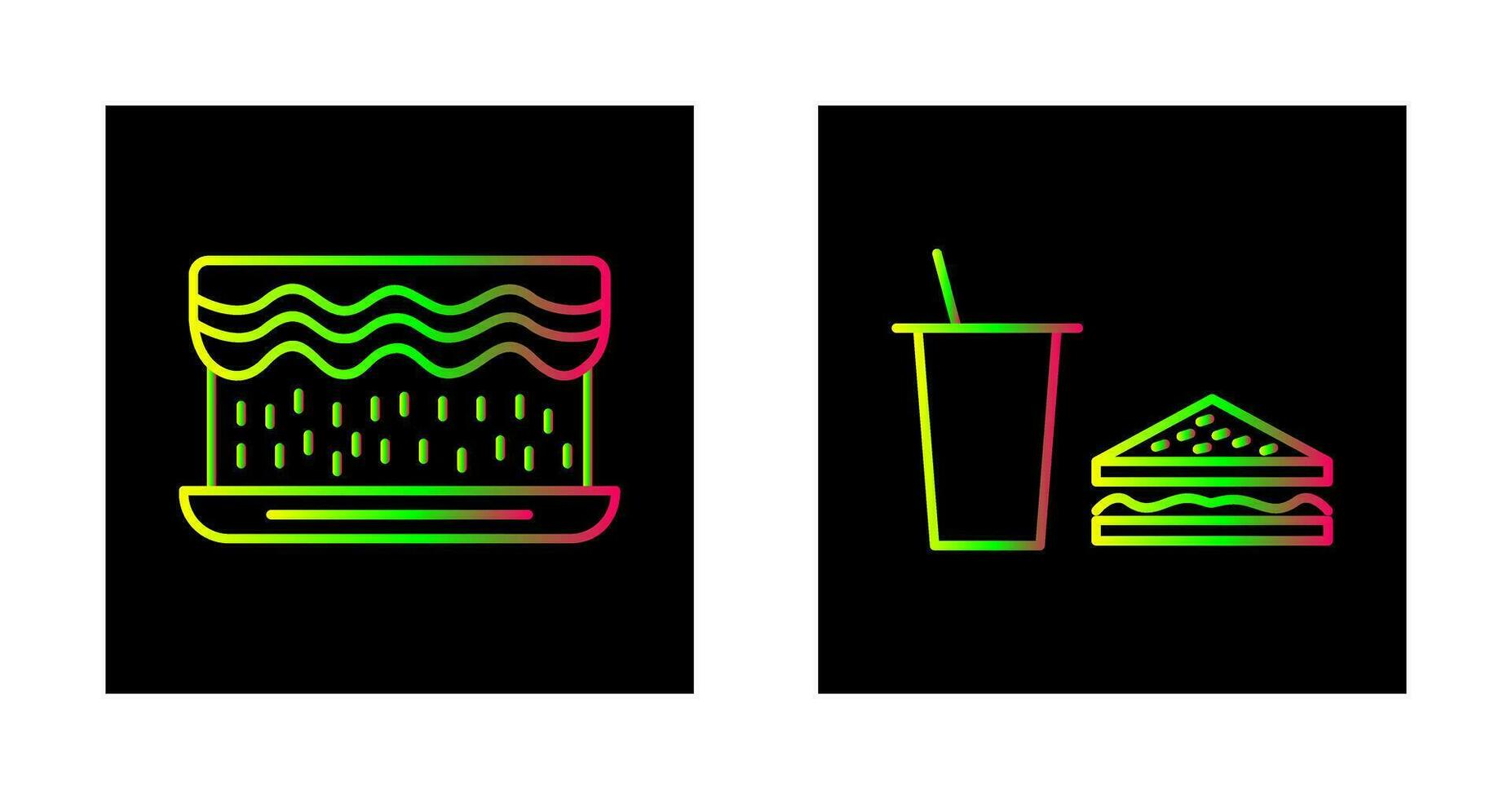 cream cake and lunch bistro Icon vector